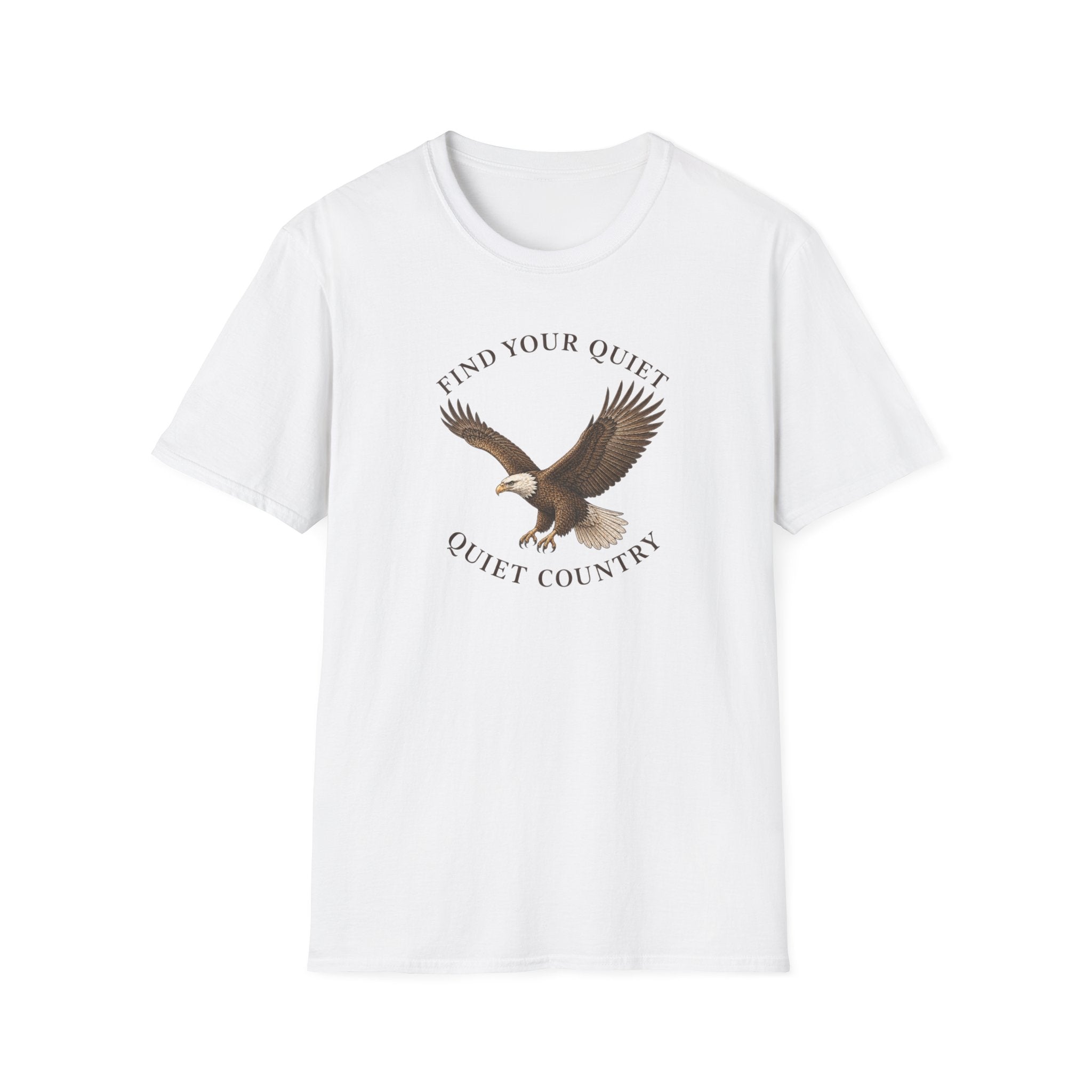 Eagle "Find Your Quiet" T-Shirt — Nature Lover Graphic Tee