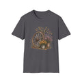 Vintage Wagon Wheel Floral Tee — Rustic Autumn Farmhouse T-Shirt