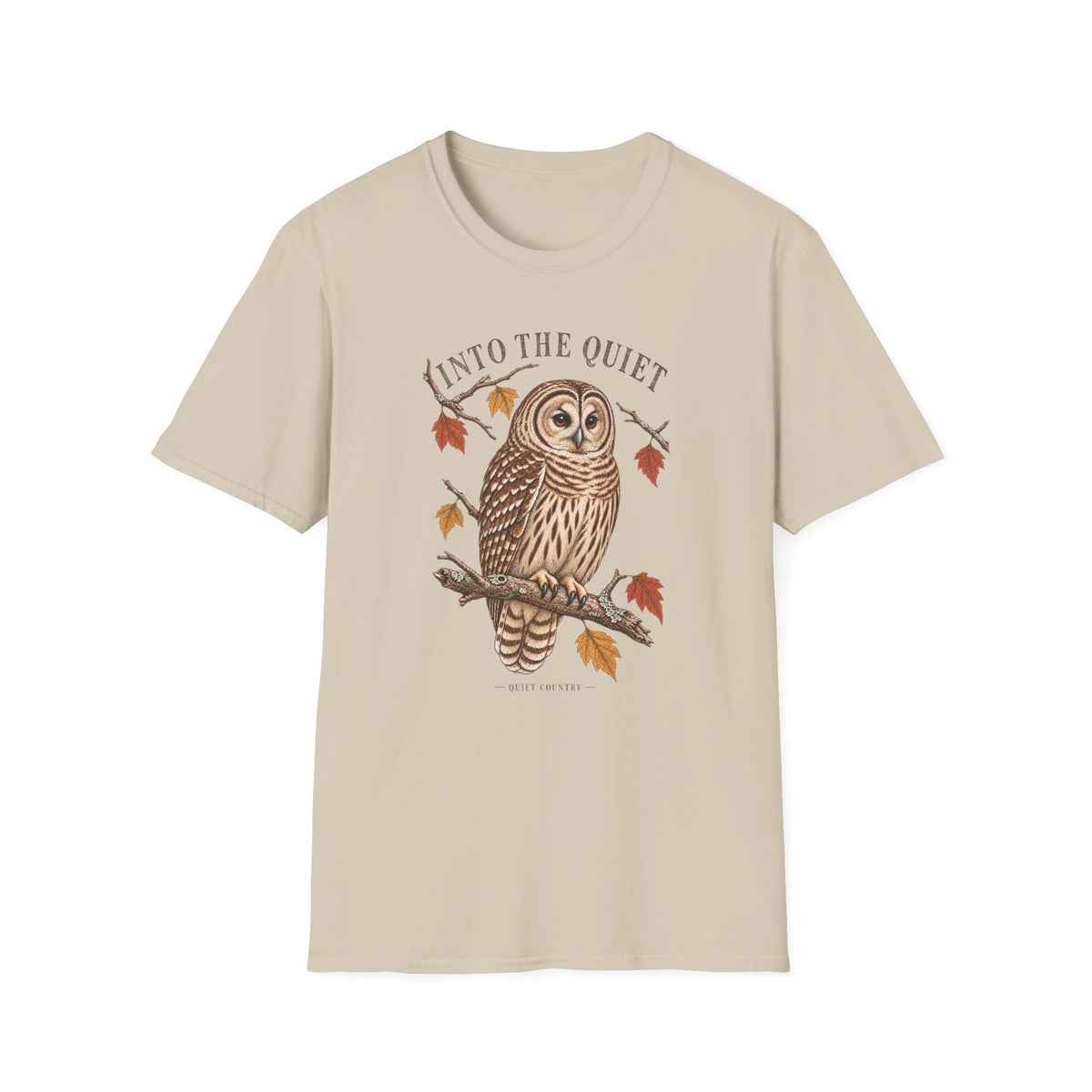 Owl Graphic T-Shirt — "Unto The Quiet" Autumn Nature Tee