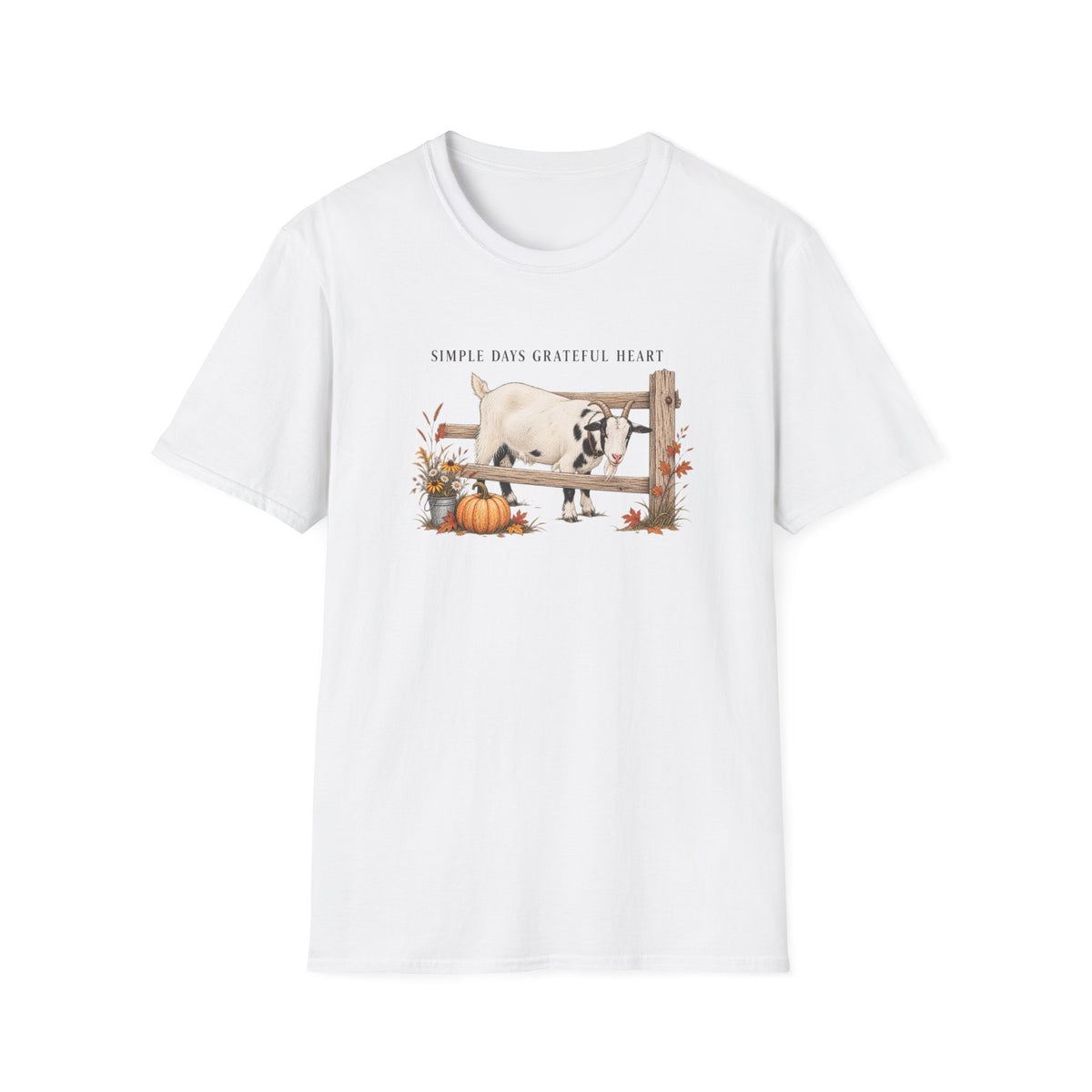 Goat Farm “Simple Days Grateful Heart” T-Shirt — Cozy Farmhouse Fall Tee