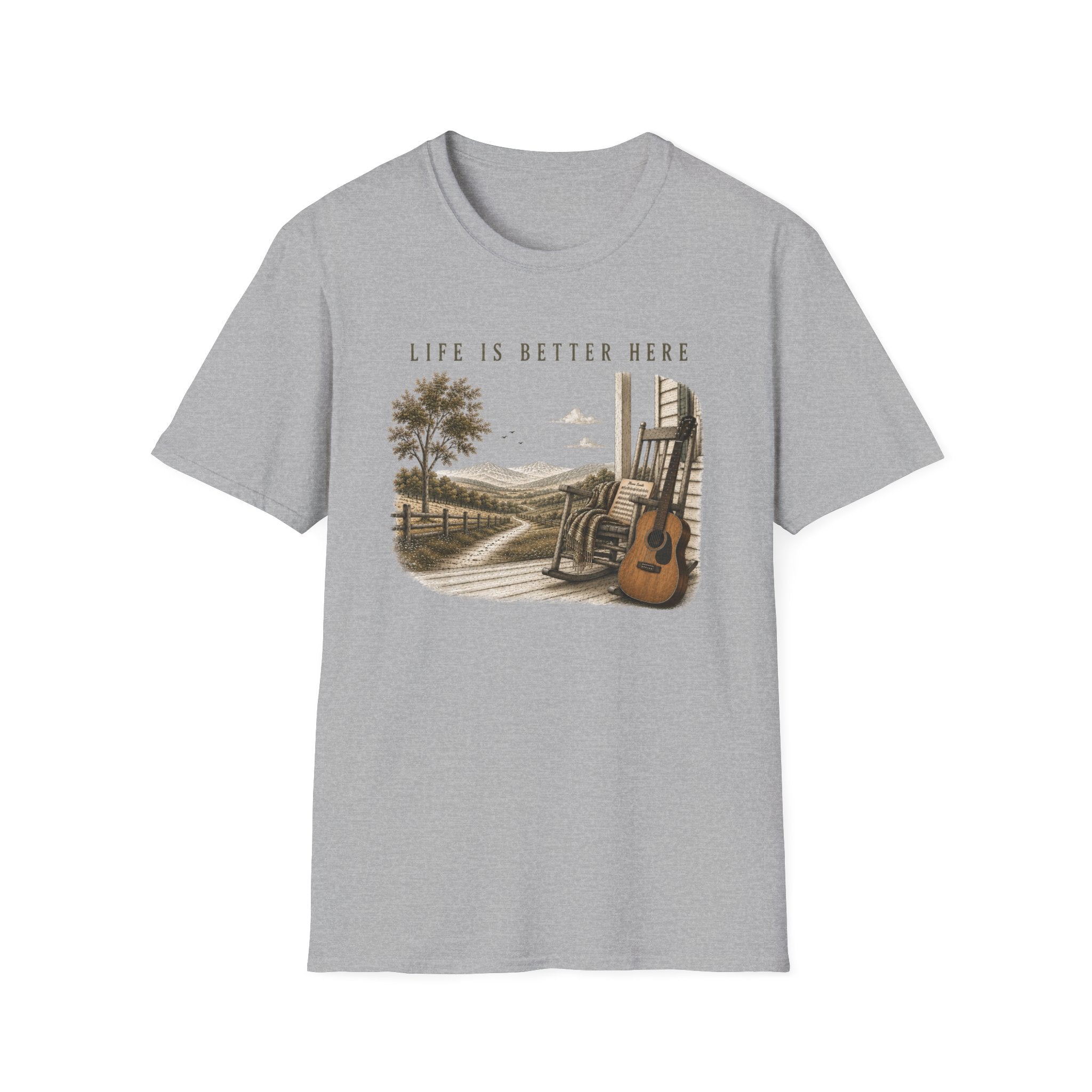 Life Is Better Here Tee — Vintage Country Guitar T‑Shirt