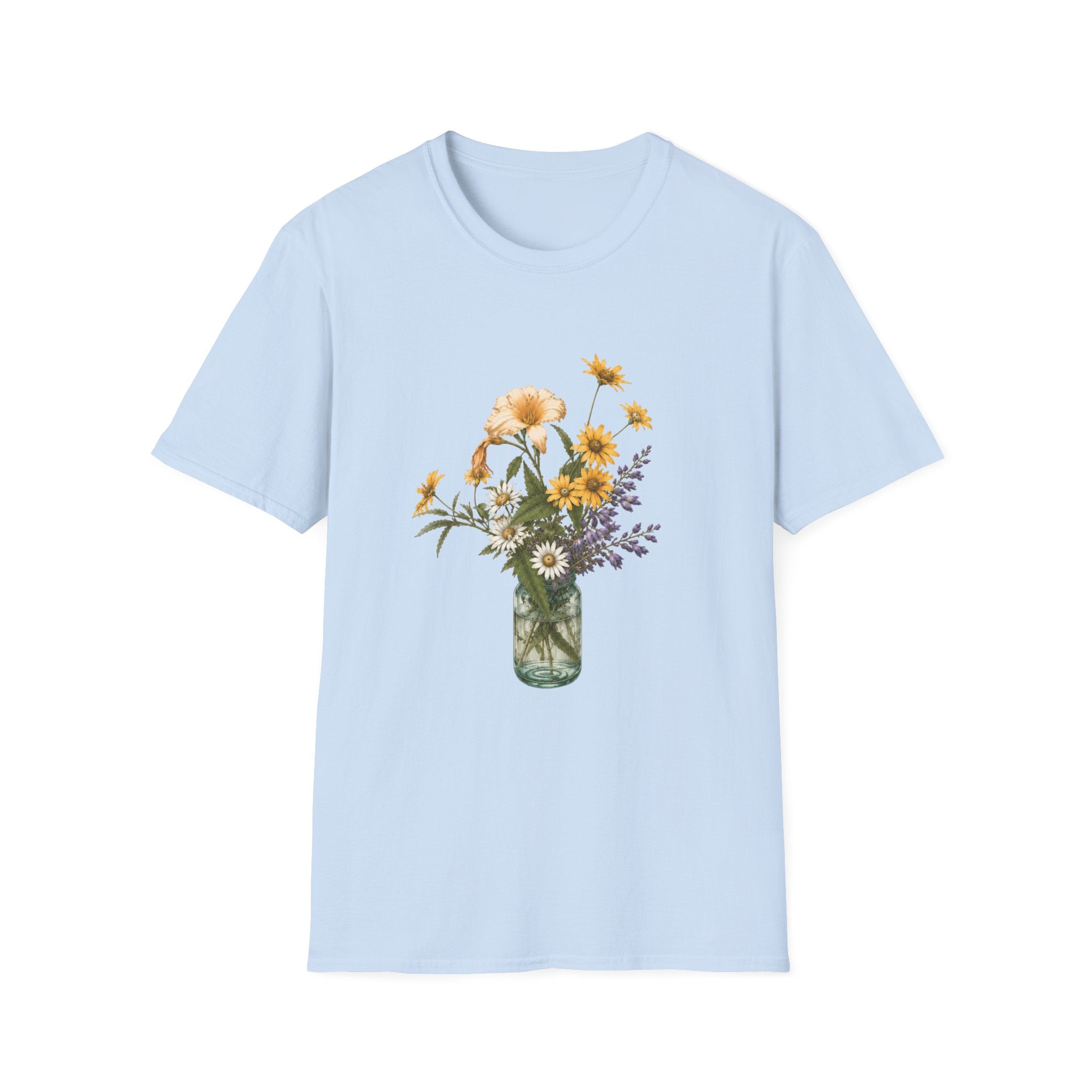 Floral Mason Jar T-Shirt — Wildflower Bouquet Tee