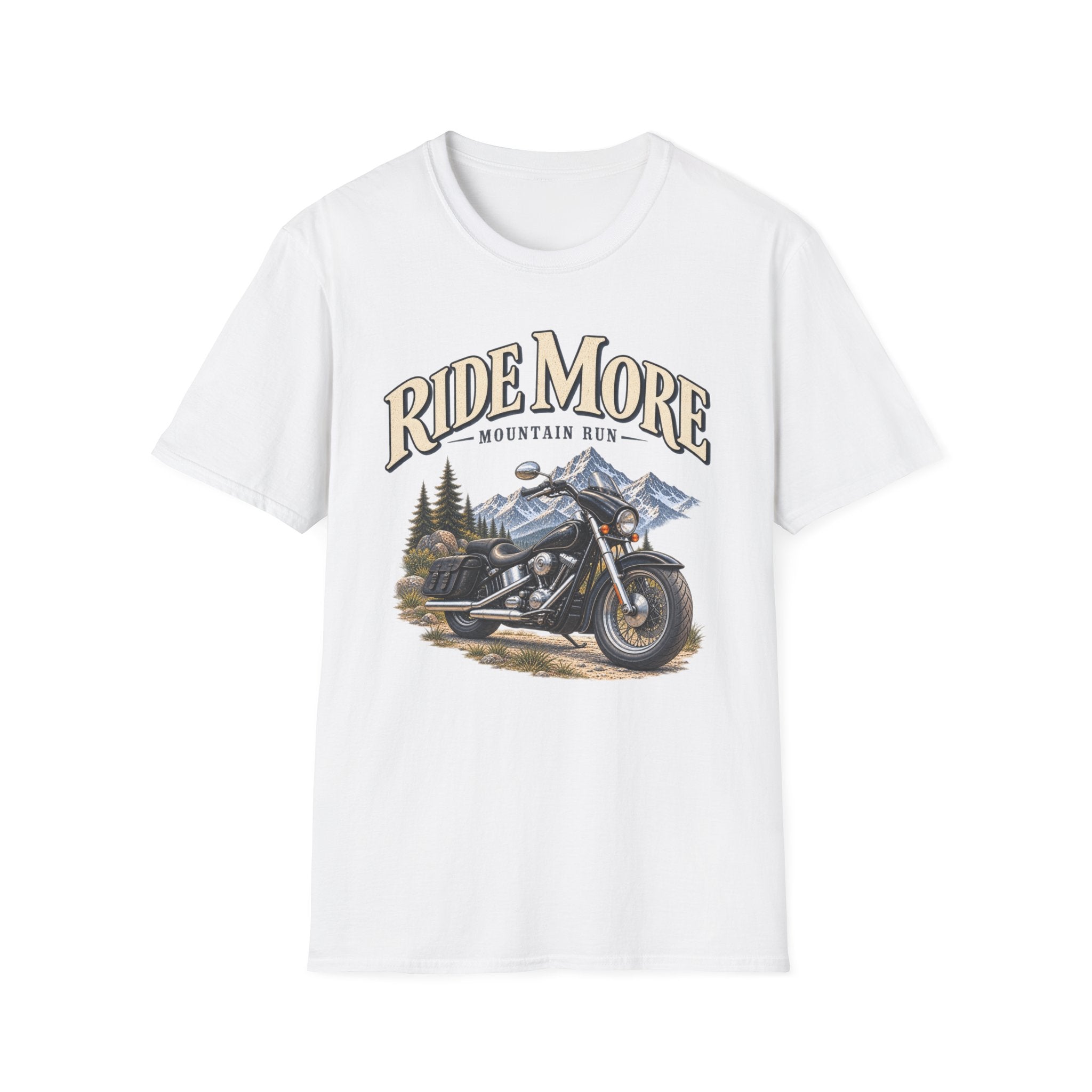 Ride More Motorcycle T‑Shirt – Mountain Run Vintage Bike Tee