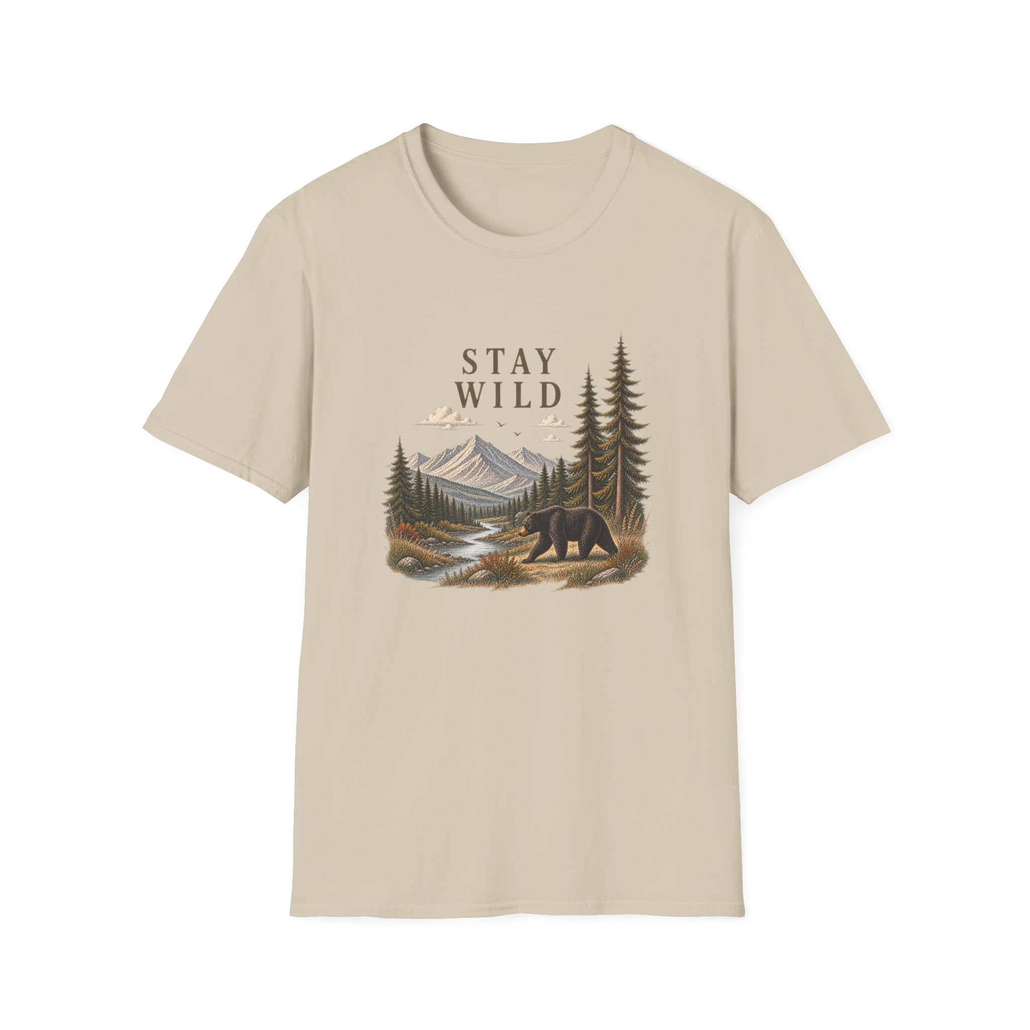 Stay Wild Bear Mountain Tee — Nature Graphic T-Shirt