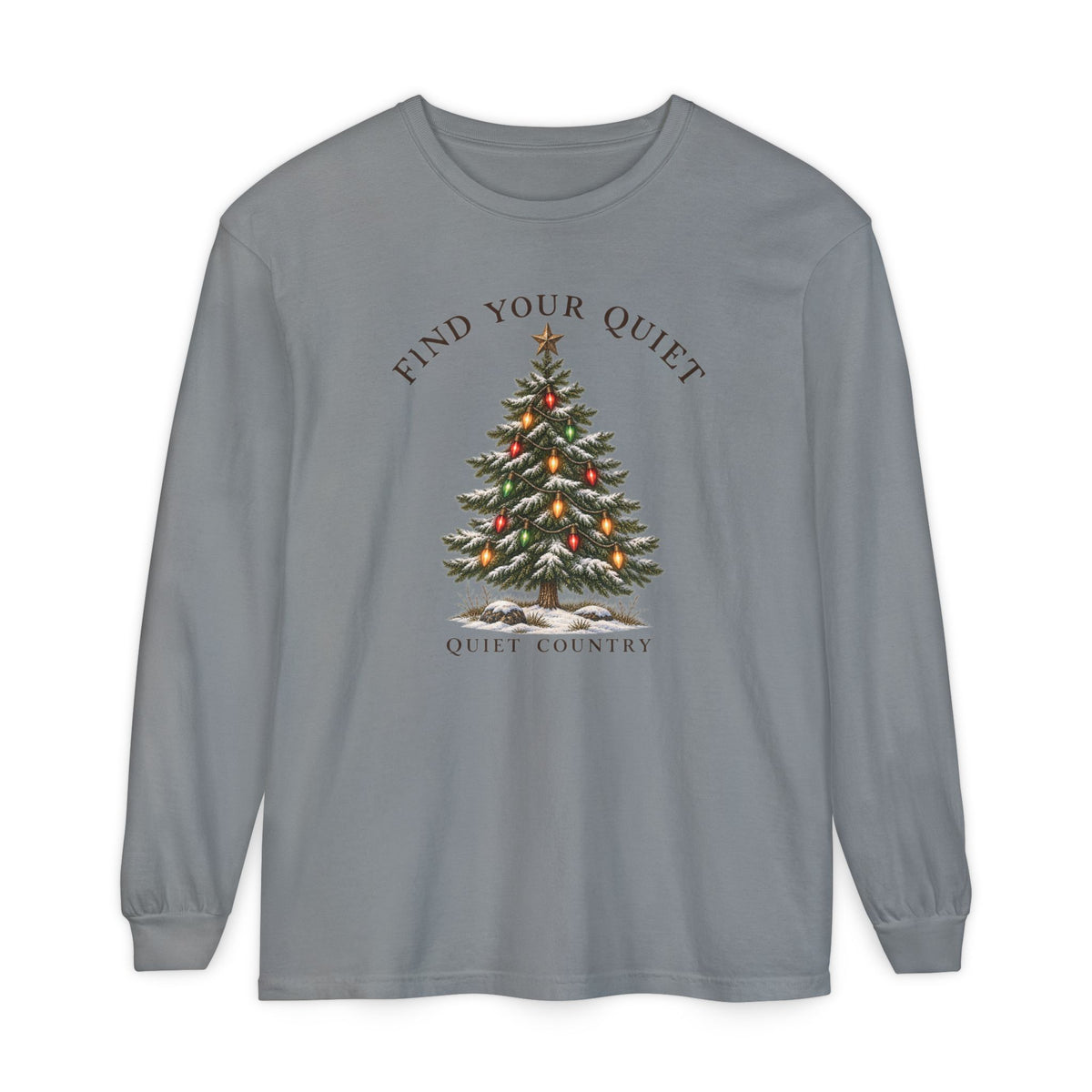 Find Your Quiet Christmas Tree Long Sleeve Tee