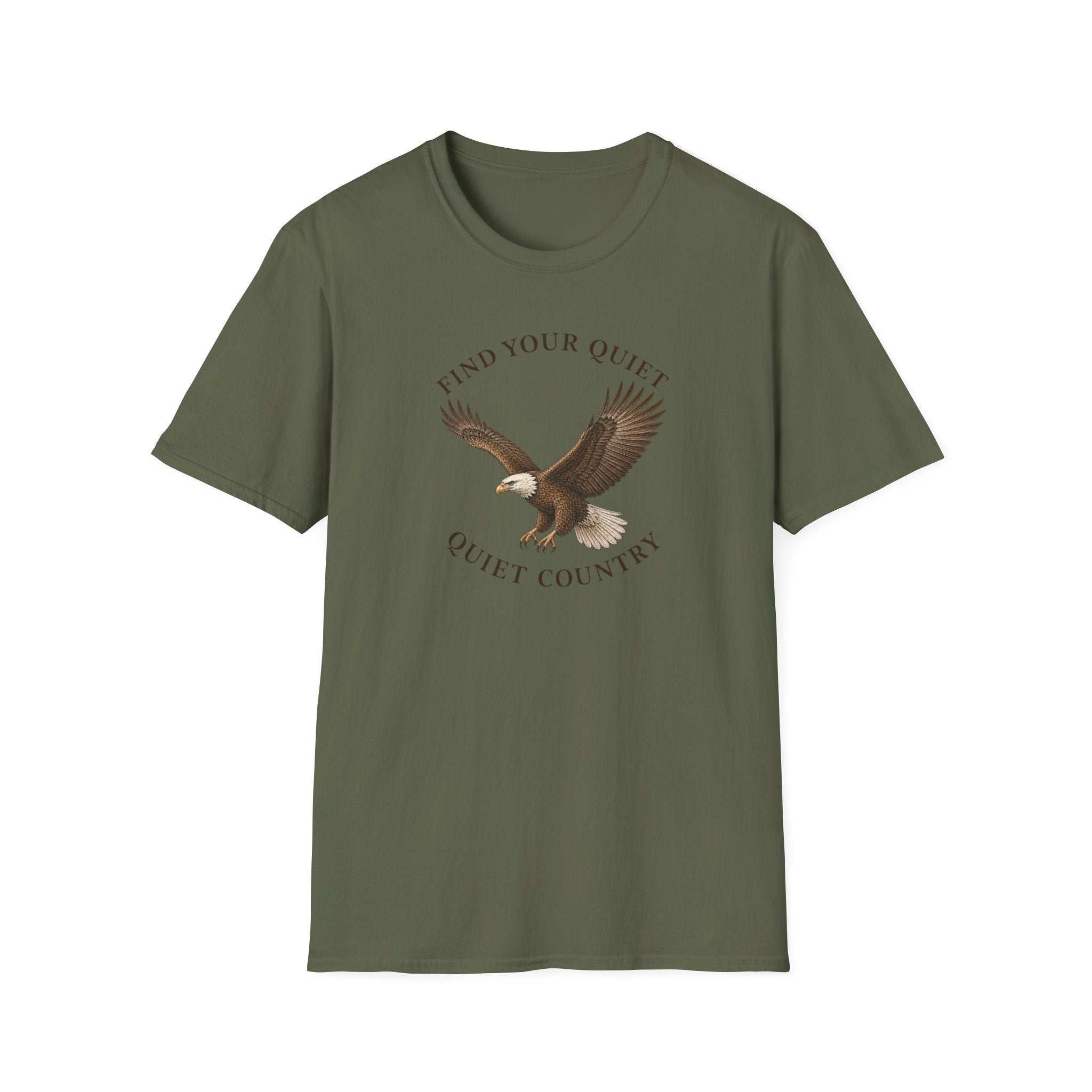 Eagle "Find Your Quiet" T-Shirt — Nature Lover Graphic Tee