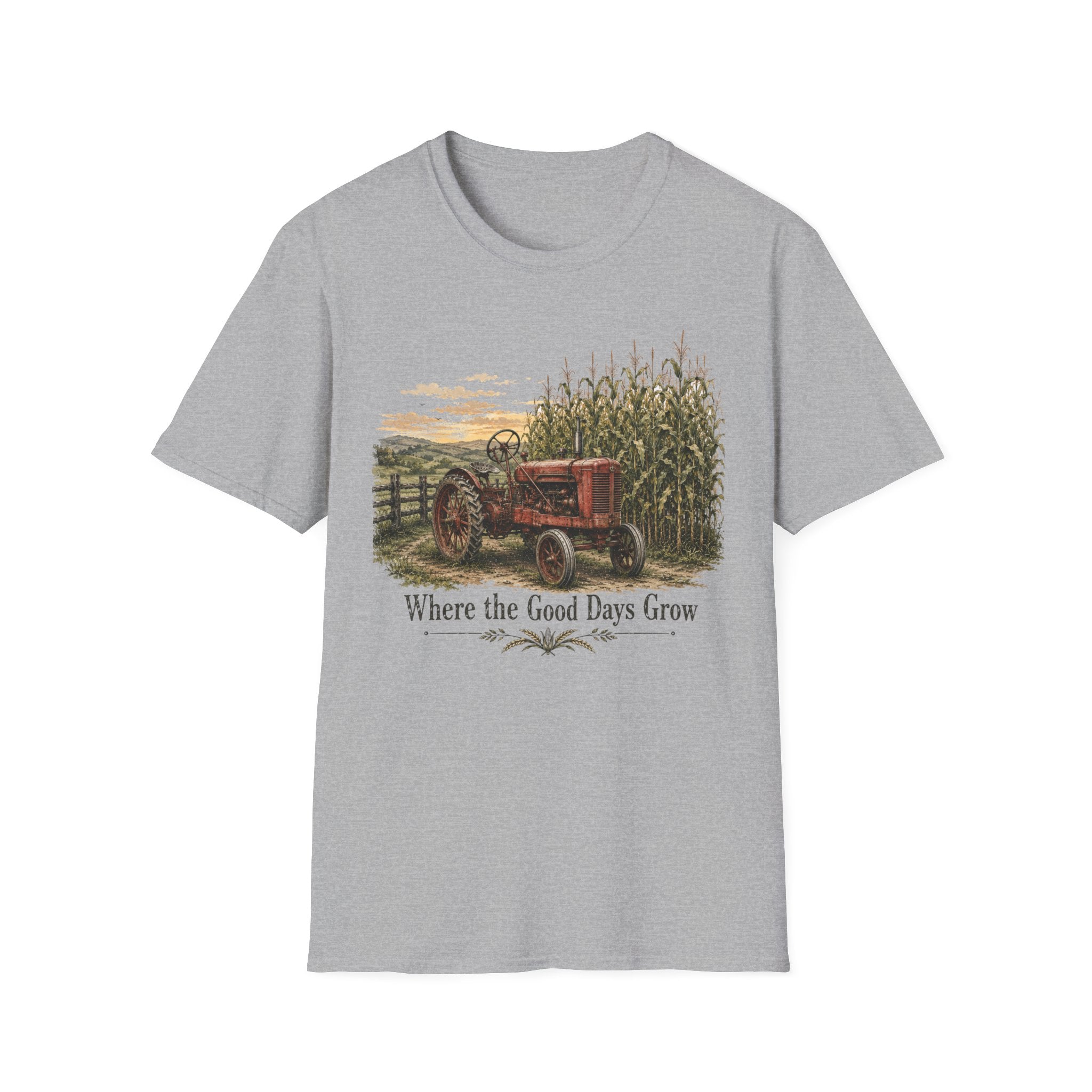 Farm Life T‑Shirt — 'Where the Good Days Grow' Vintage Tractor Tee
