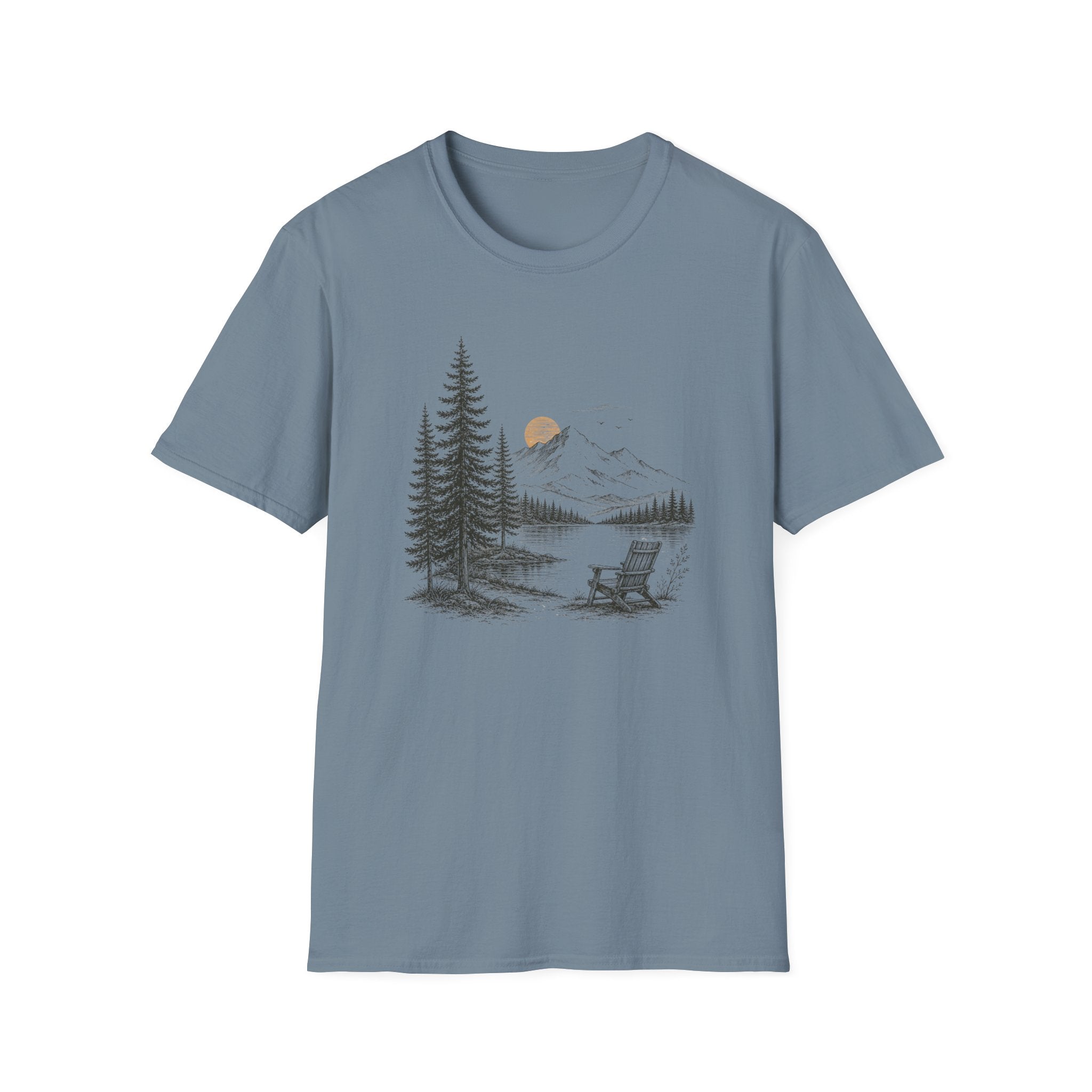 Nature Mountain Tee — Pine Forest Sunset Graphic T-Shirt