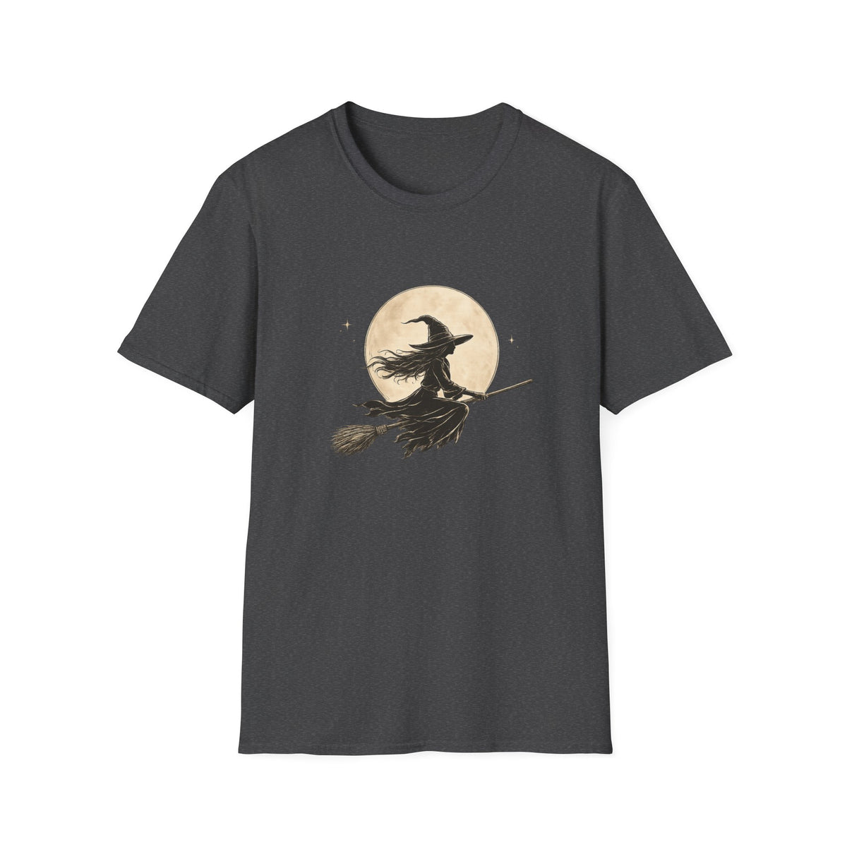 Witch Silhouette T‑Shirt — Moonlit Broomstick Halloween Tee