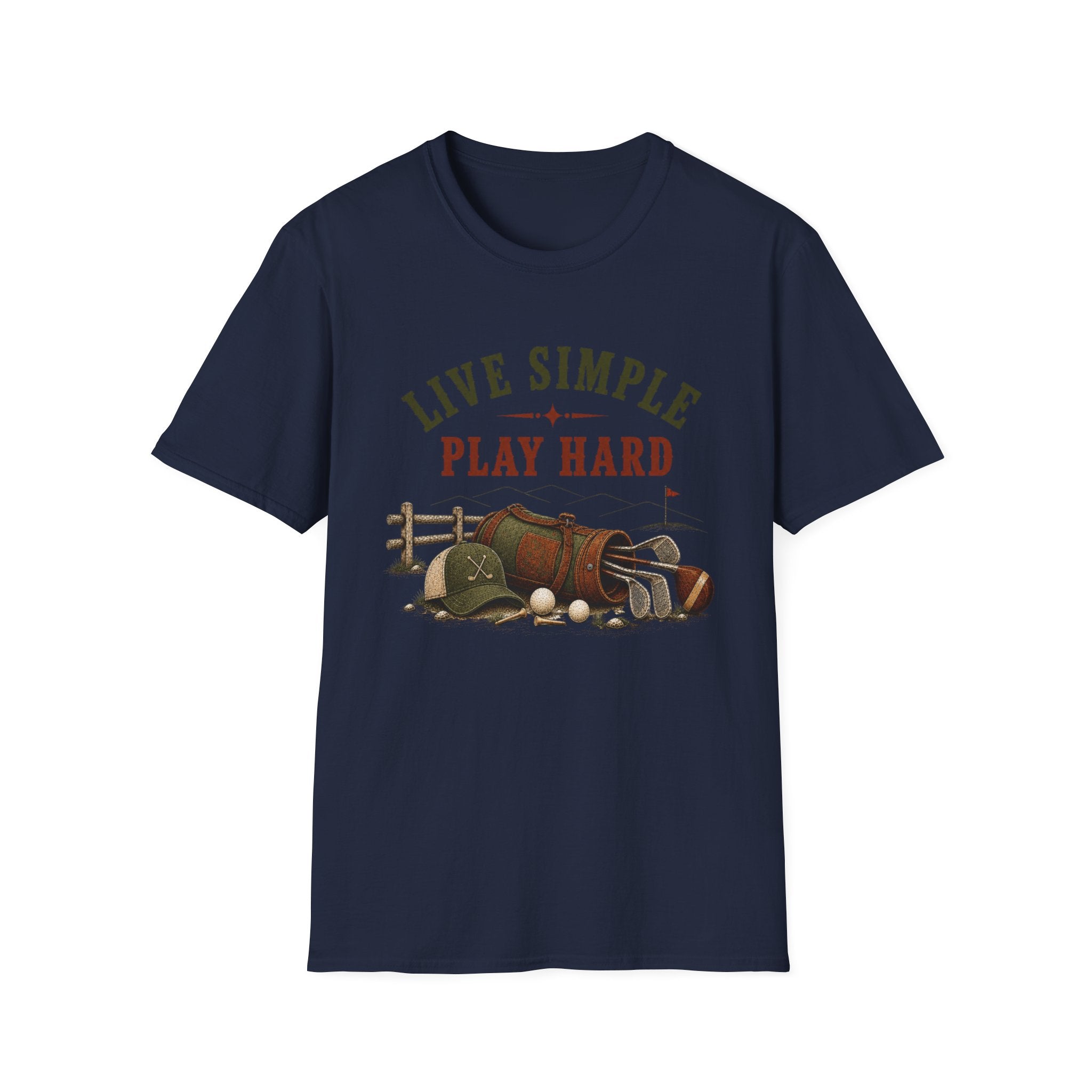 Live Simple Play Hard Golf T-Shirt — Casual Outdoor Golfing Graphic Tee