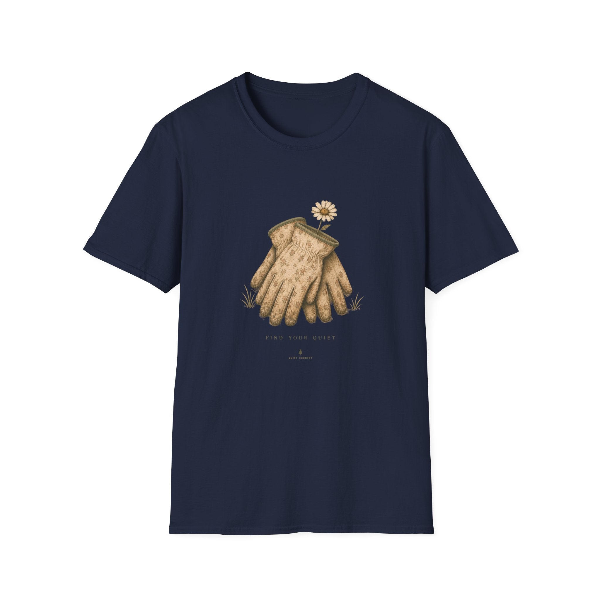 Gardening Gloves T-Shirt — Vintage Glove & Daisy Graphic