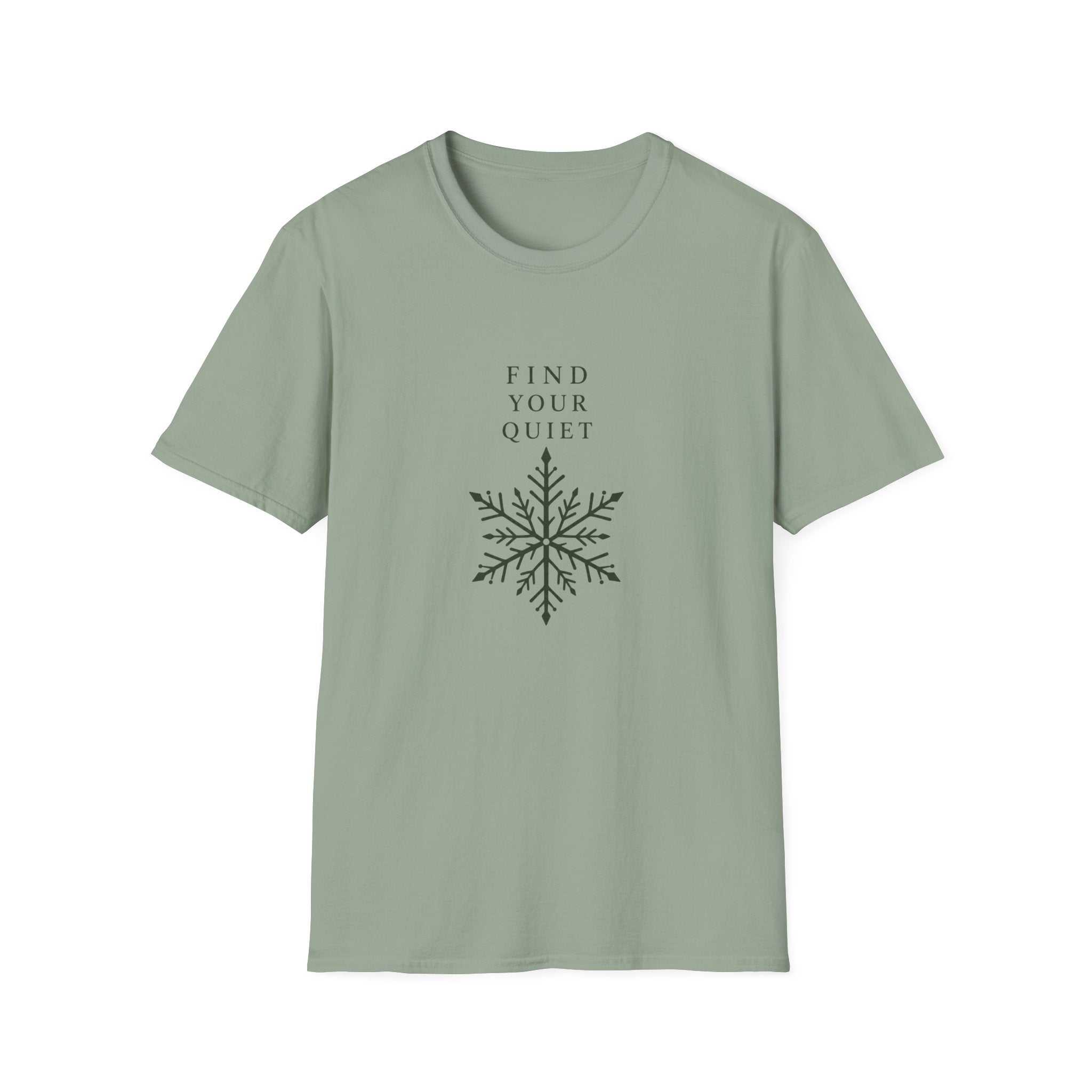 Find Your Quiet T-Shirt — Minimal Snowflake Relaxation Tee