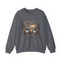Sunset Campfire Crewneck Sweatshirt — "Sit • Stay • Sunset" Outdoor Graphic