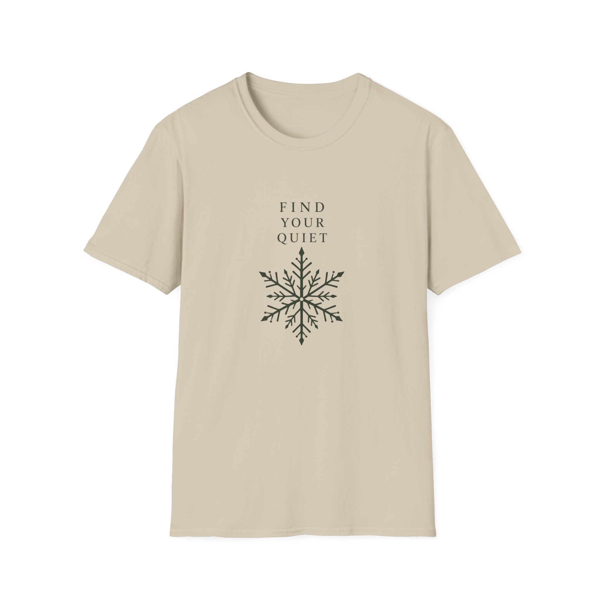 Find Your Quiet T-Shirt — Minimal Snowflake Relaxation Tee