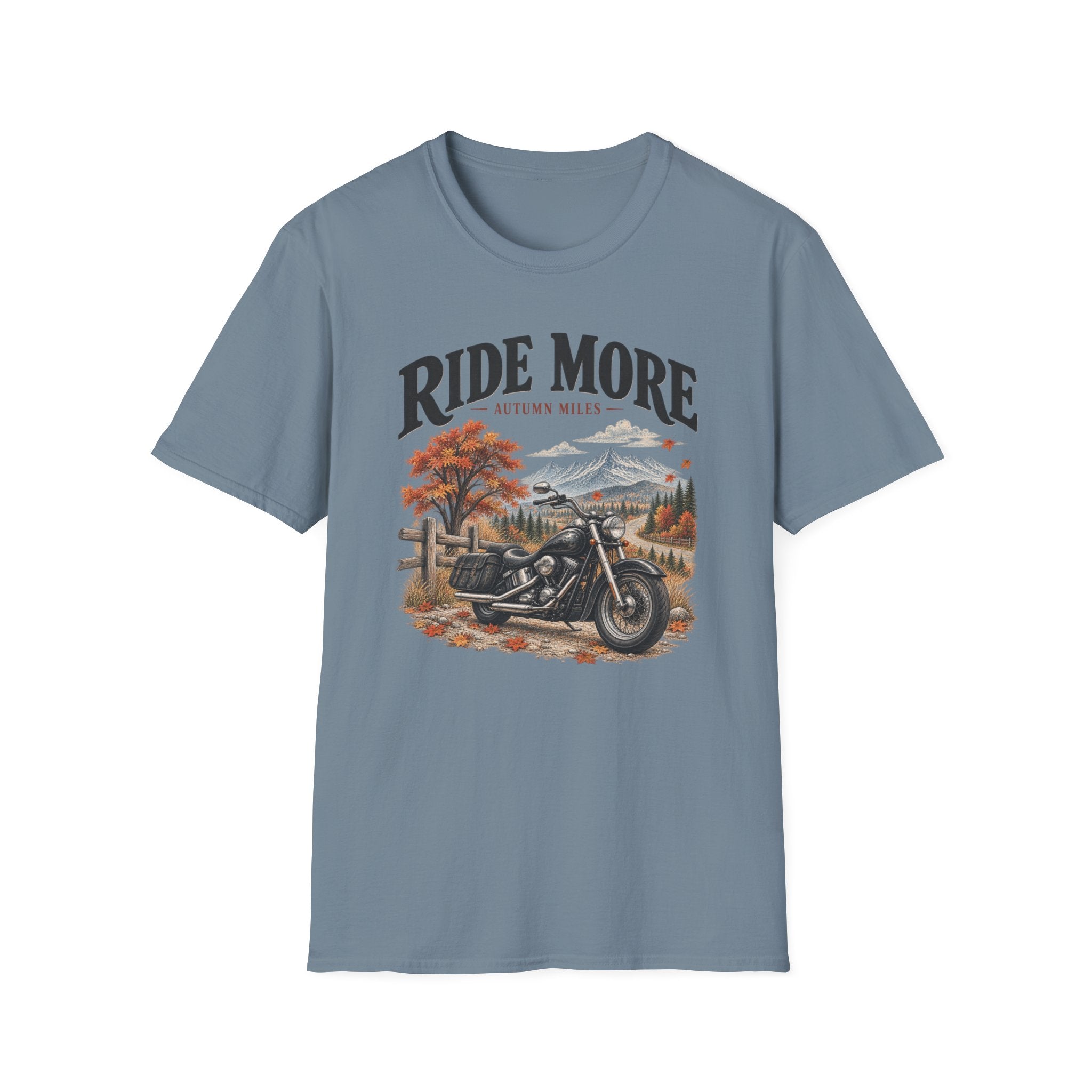 Ride More Motorcycle T‑Shirt — Autumn Miles Scenic Biker Tee
