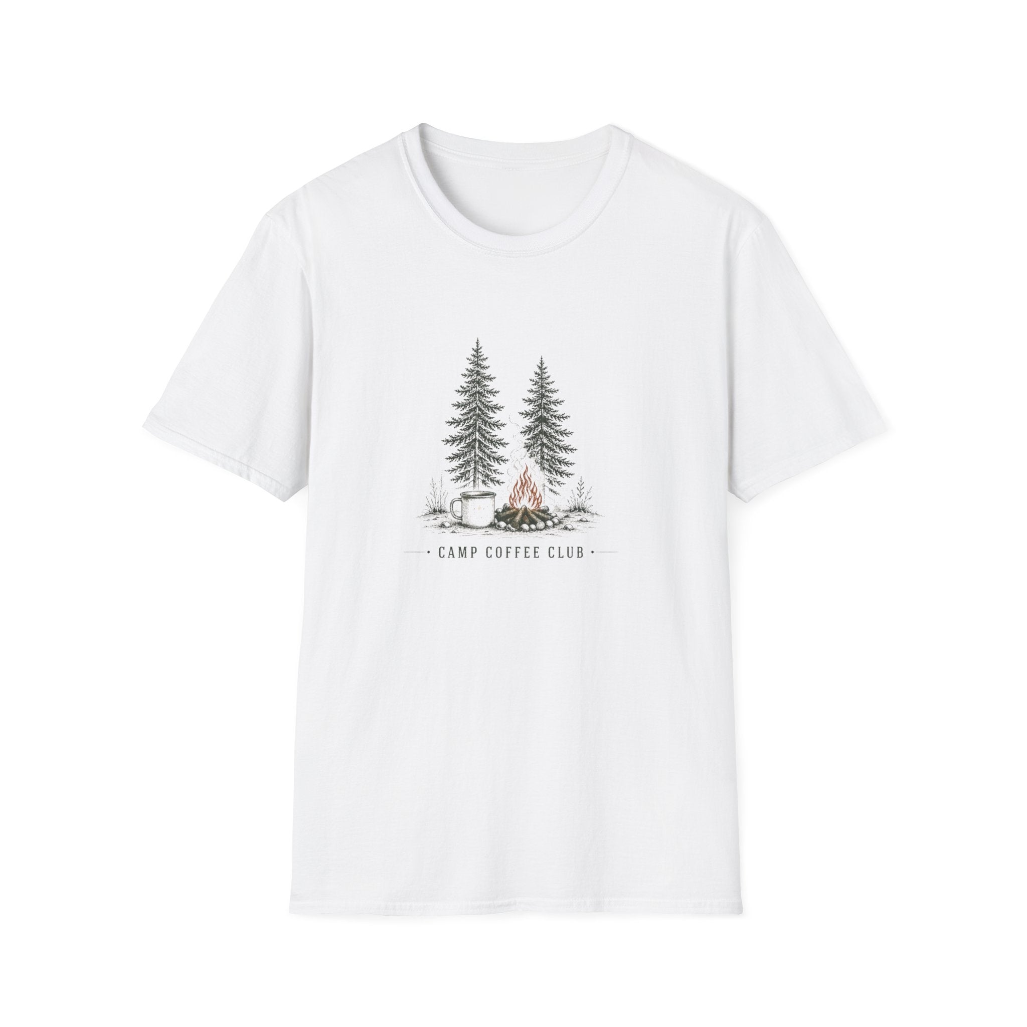Campfire Coffee Tee — Cozy Camping & Coffee Nature T-Shirt