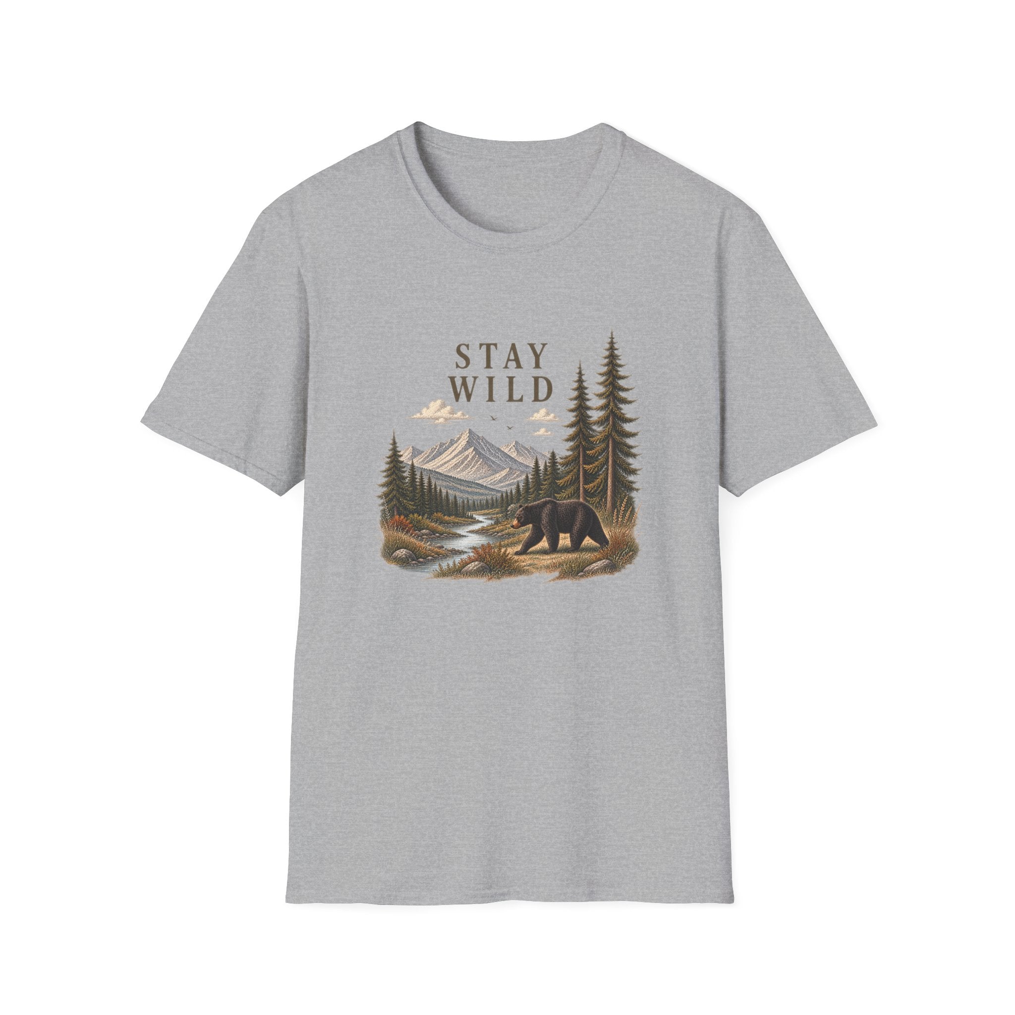 Stay Wild Bear Mountain Tee — Nature Graphic T-Shirt