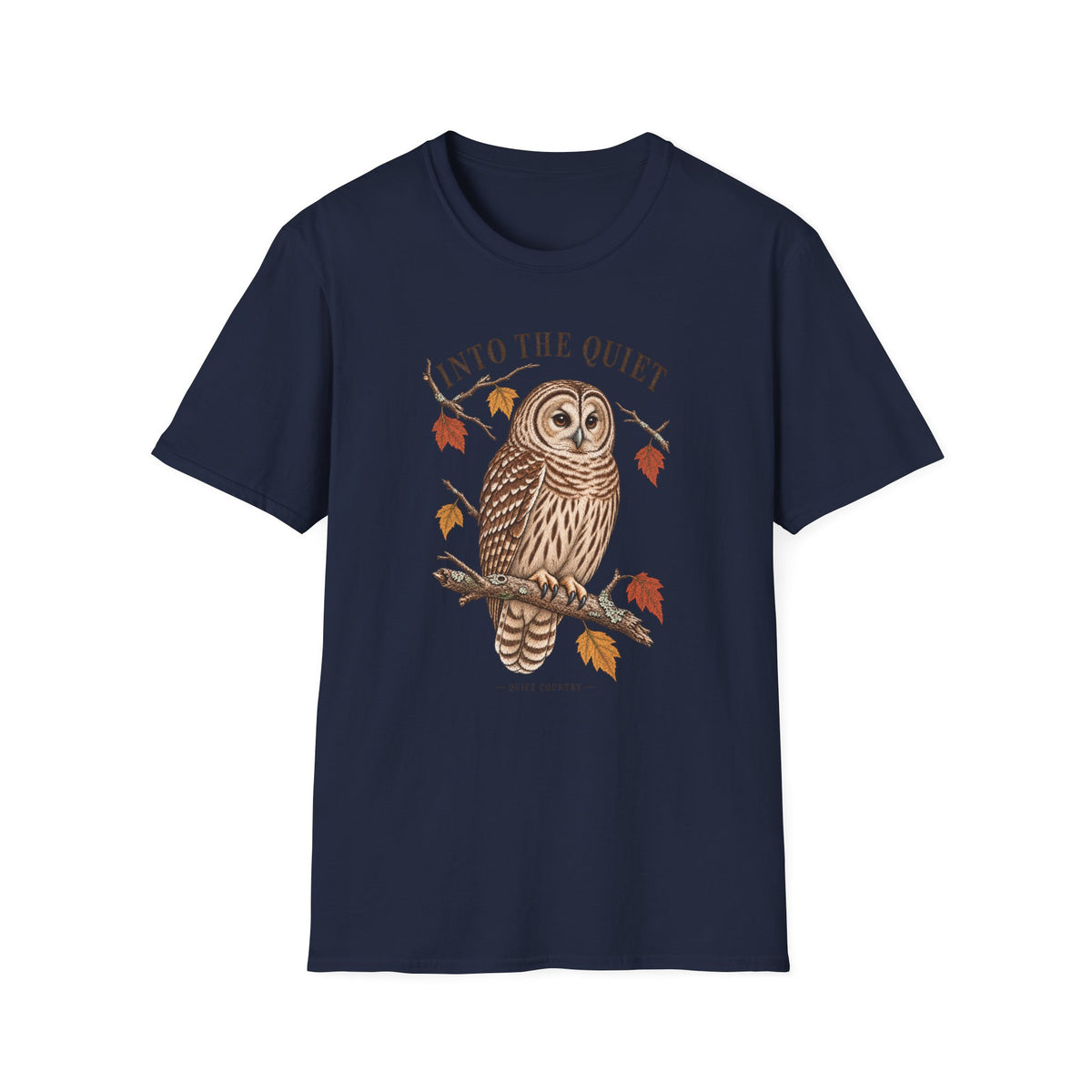 Owl Graphic T-Shirt — "Unto The Quiet" Autumn Nature Tee