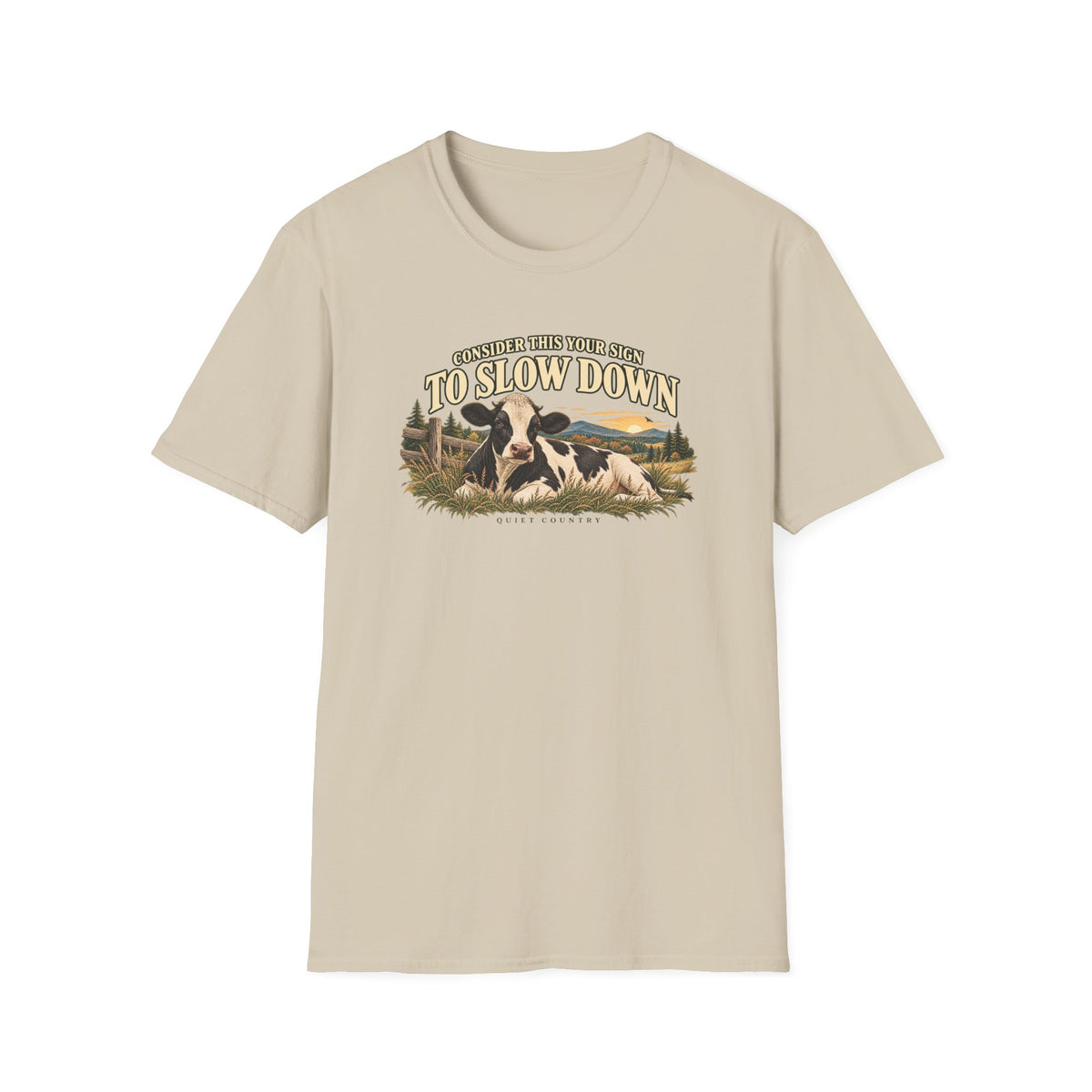 Cow Print Cow T-Shirt – "Some Days You Just Need To Slow Down" Relaxed Farm Tee