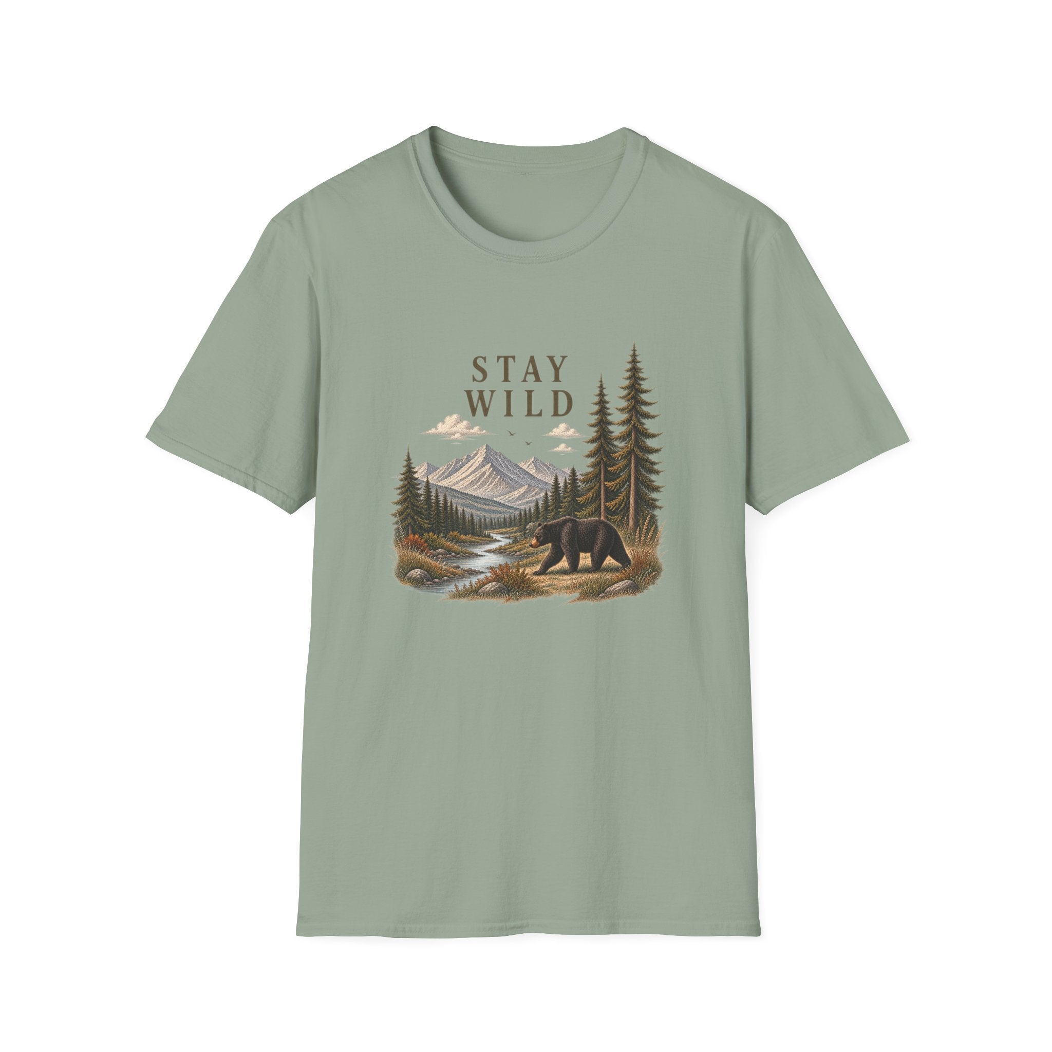 Stay Wild Bear Mountain Tee — Nature Graphic T-Shirt