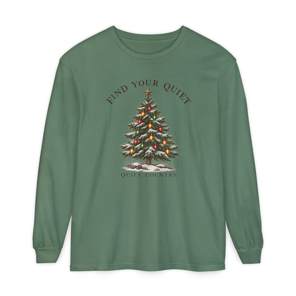 Find Your Quiet Christmas Tree Long Sleeve Tee