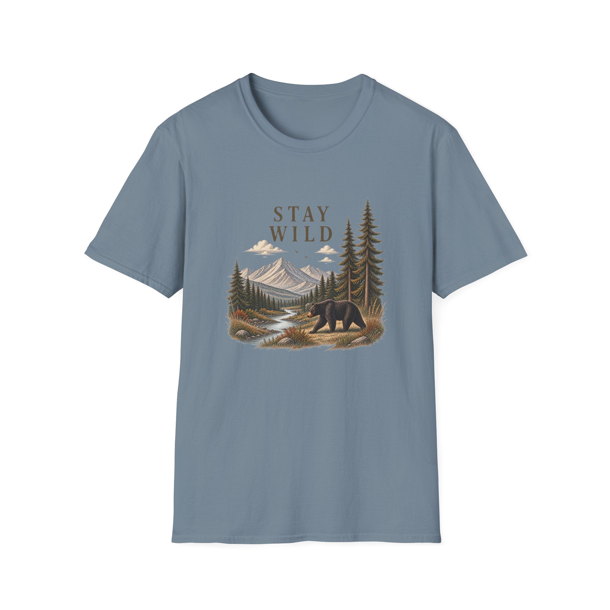 Stay Wild Bear Mountain Tee — Nature Graphic T-Shirt