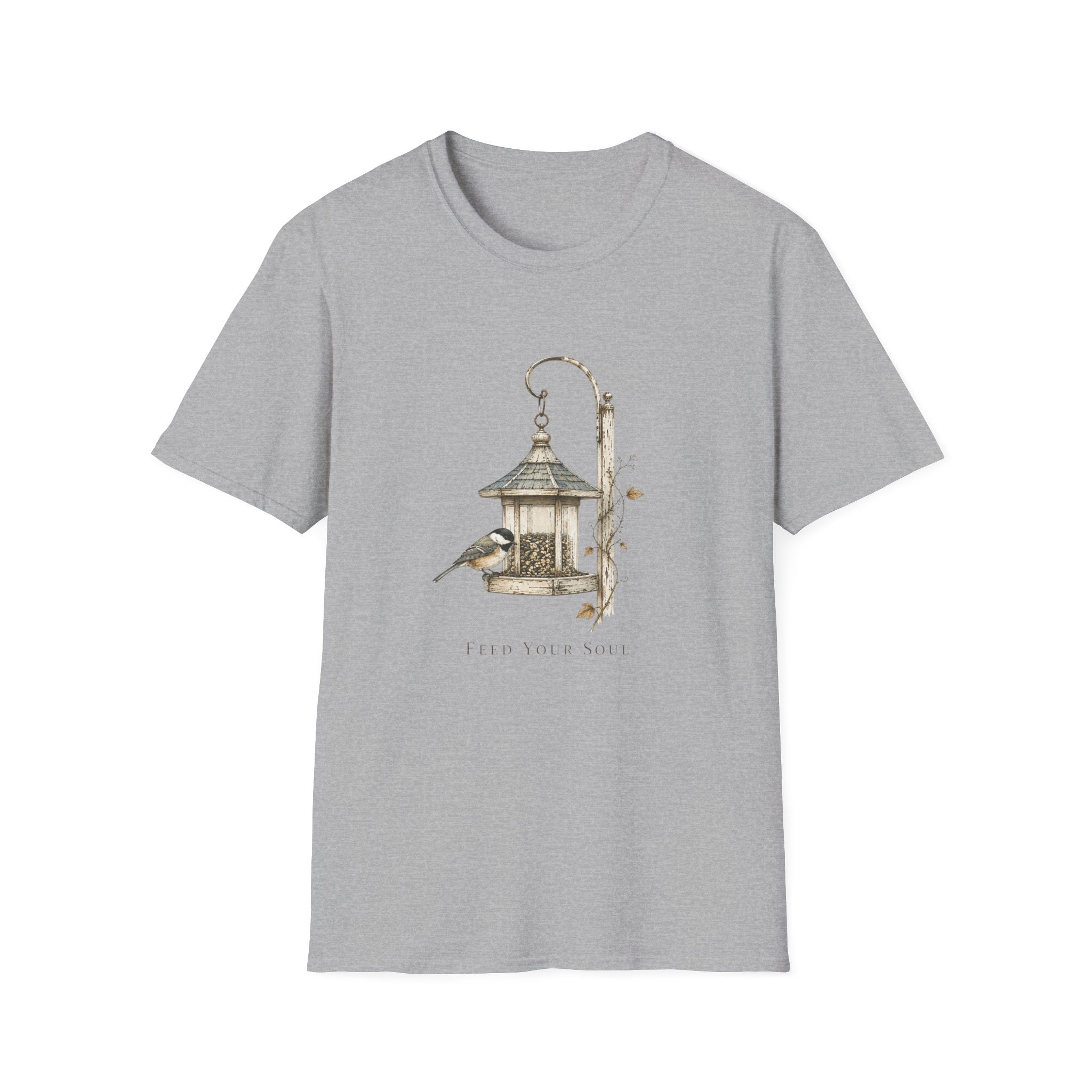 Bird Feeder T-Shirt — Vintage Songbird Garden Tee