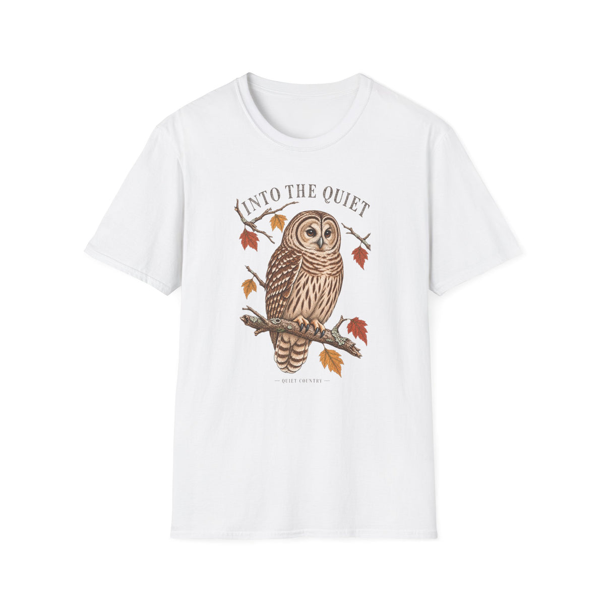 Owl Graphic T-Shirt — "Unto The Quiet" Autumn Nature Tee