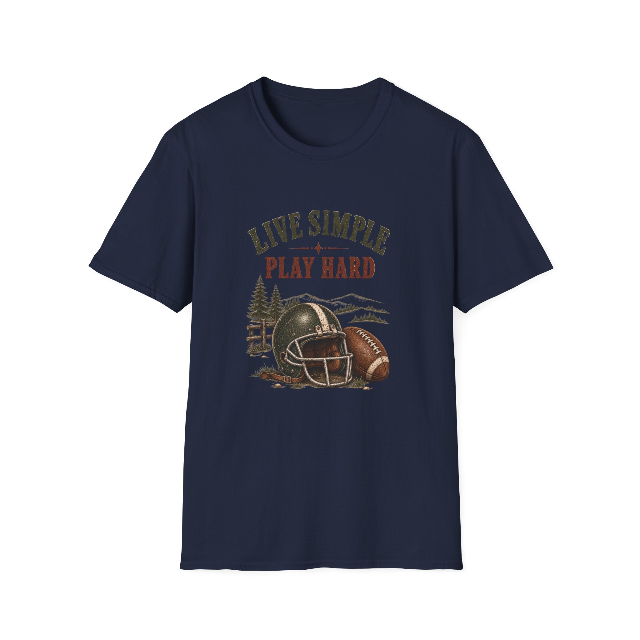 T-Shirt — "Live Simple Play Hard" Outdoor Camping Graphic Tee