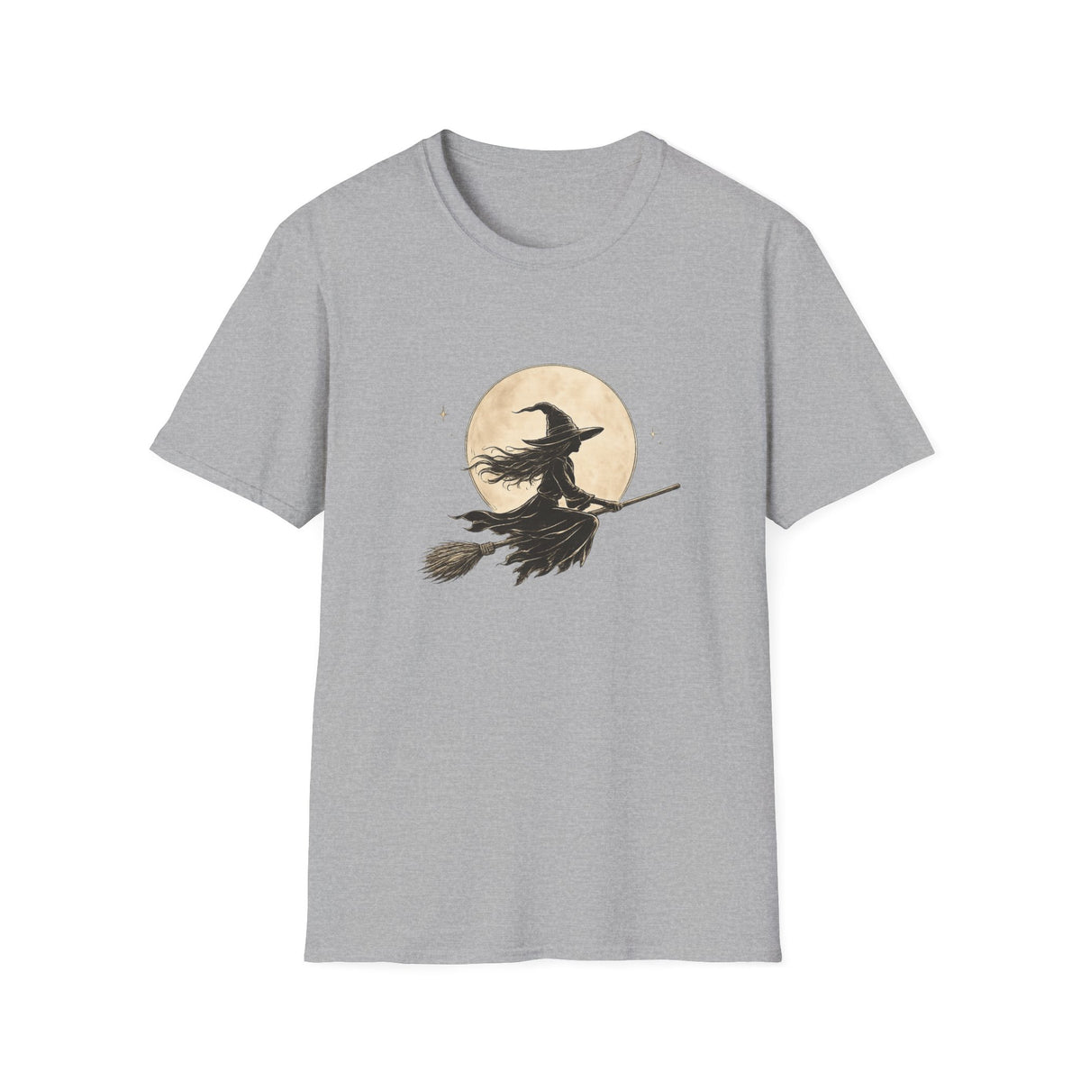 Witch Silhouette T‑Shirt — Moonlit Broomstick Halloween Tee