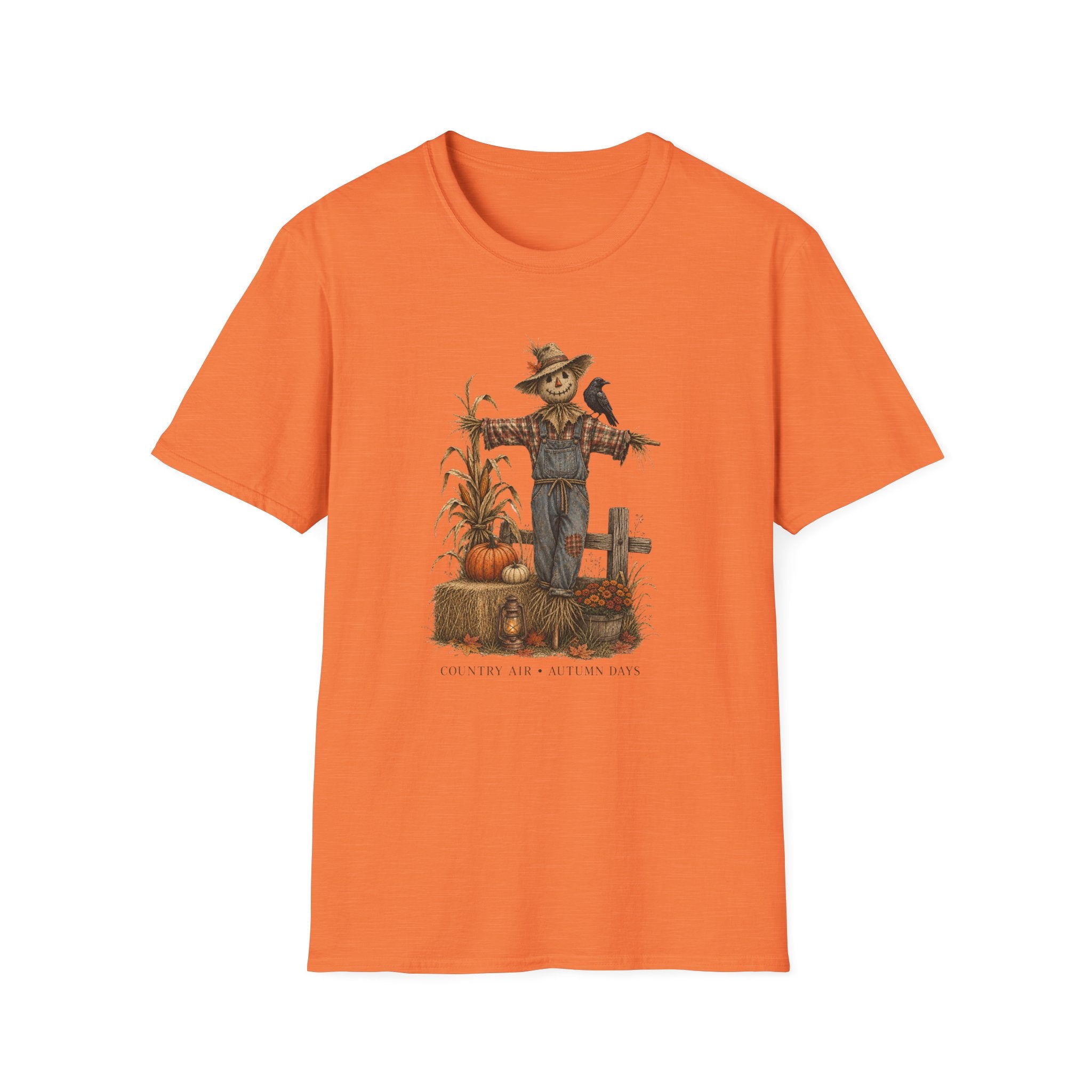 Scarecrow Harvest T-Shirt — Autumn Pumpkin Farm Fall Tee