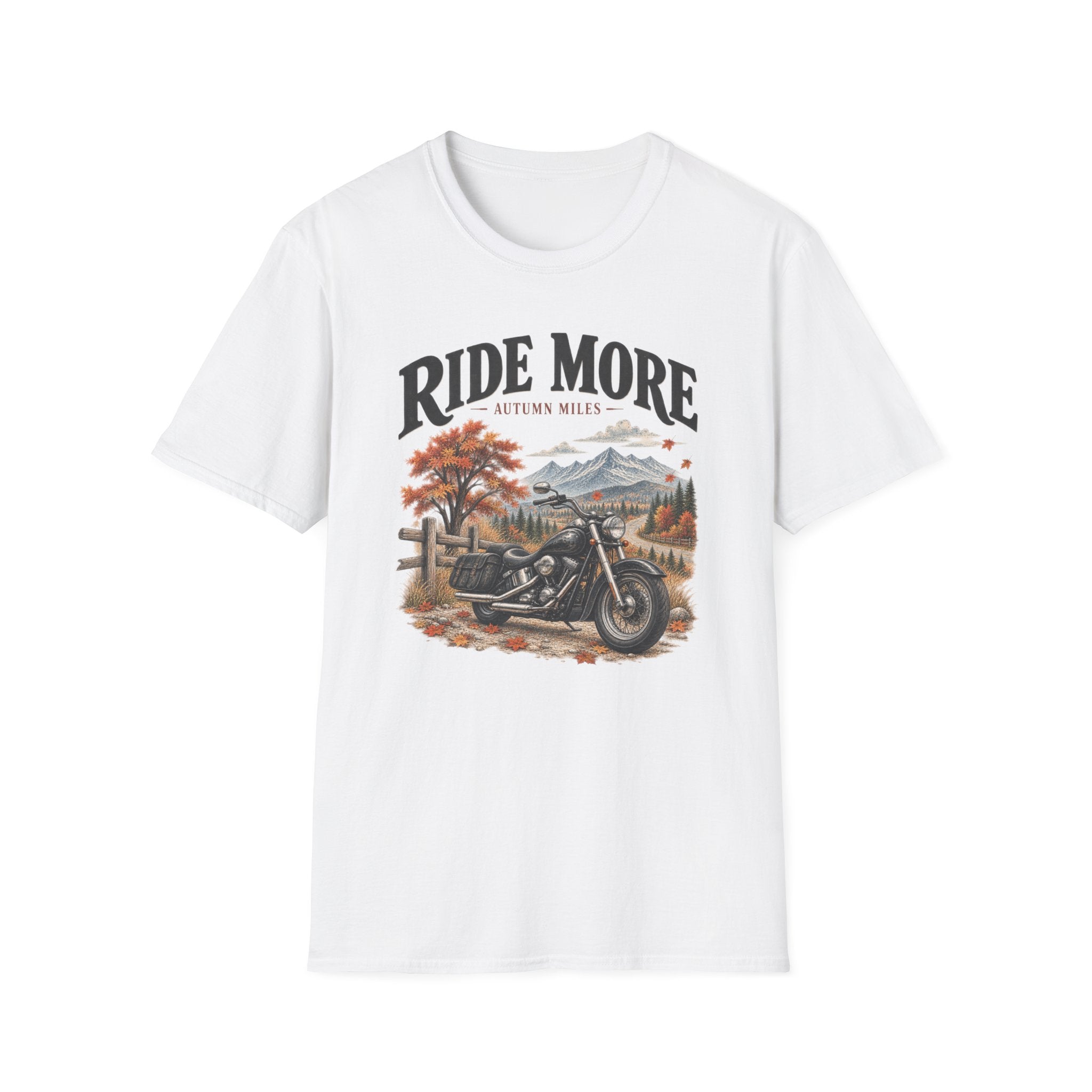 Ride More Motorcycle T‑Shirt — Autumn Miles Scenic Biker Tee