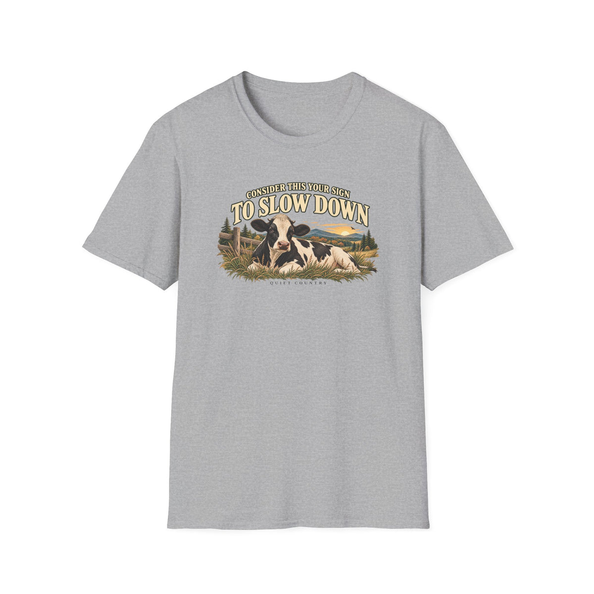 Cow Print Cow T-Shirt – "Some Days You Just Need To Slow Down" Relaxed Farm Tee
