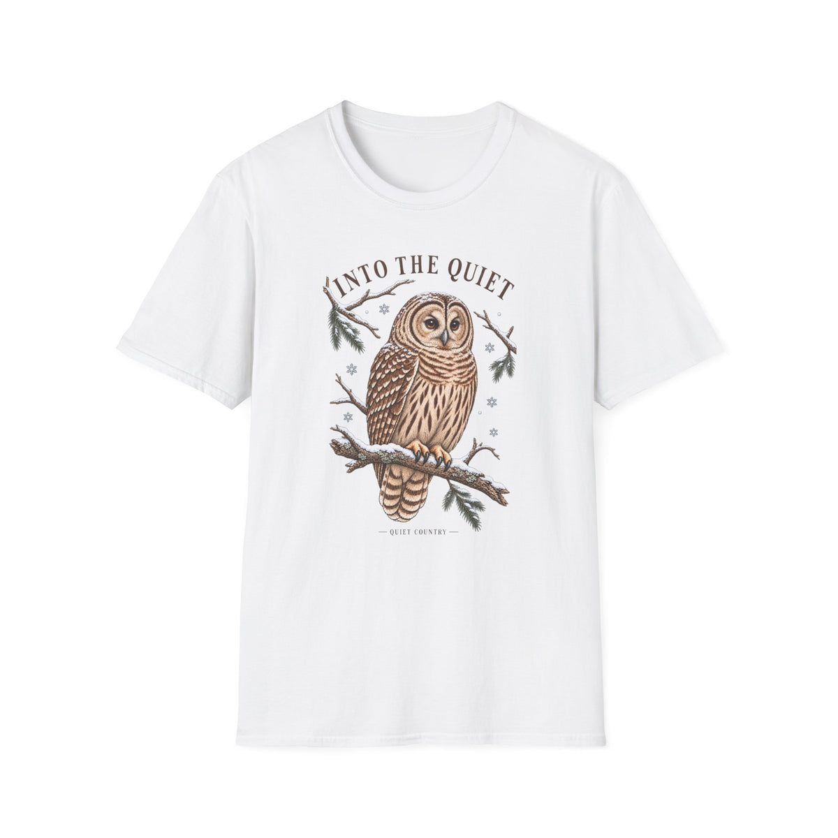 Into the Quiet Owl T-Shirt — Woodland Nature Graphic Tee