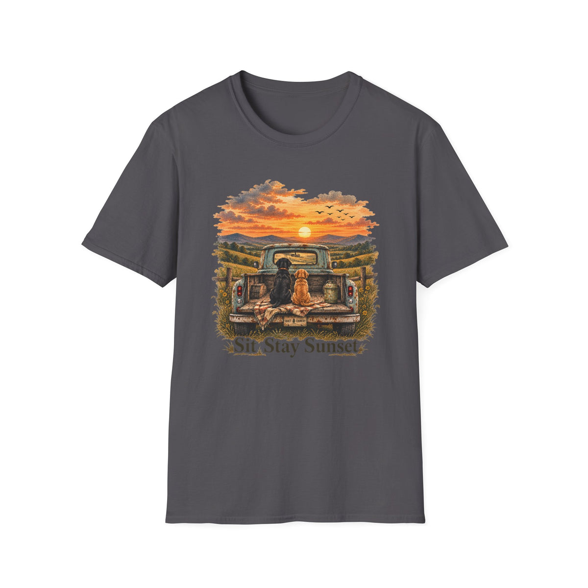 Sit, Stay, Sunset T-Shirt — Dog & Truck Sunset Graphic Tee
