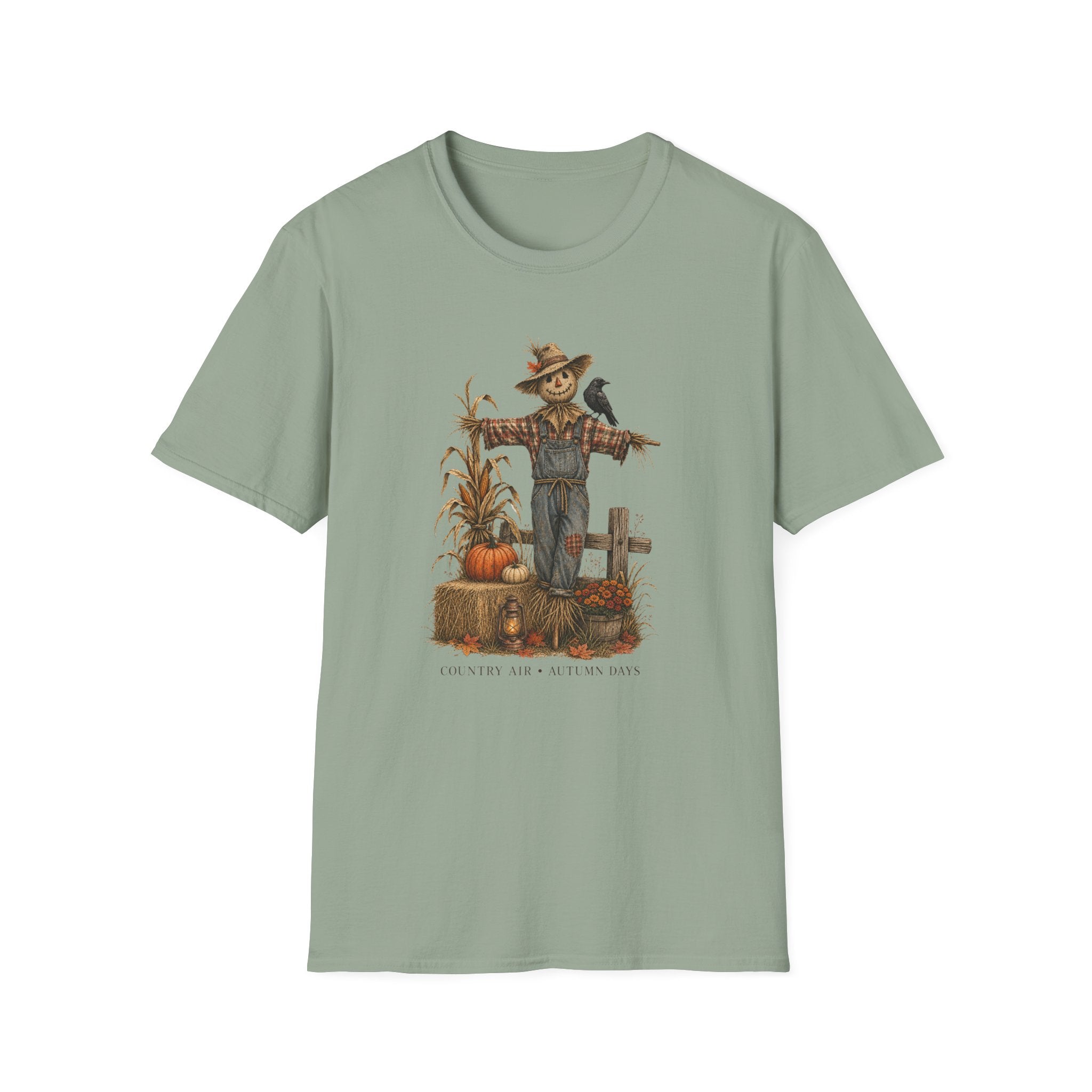 Scarecrow Harvest T-Shirt — Autumn Pumpkin Farm Fall Tee