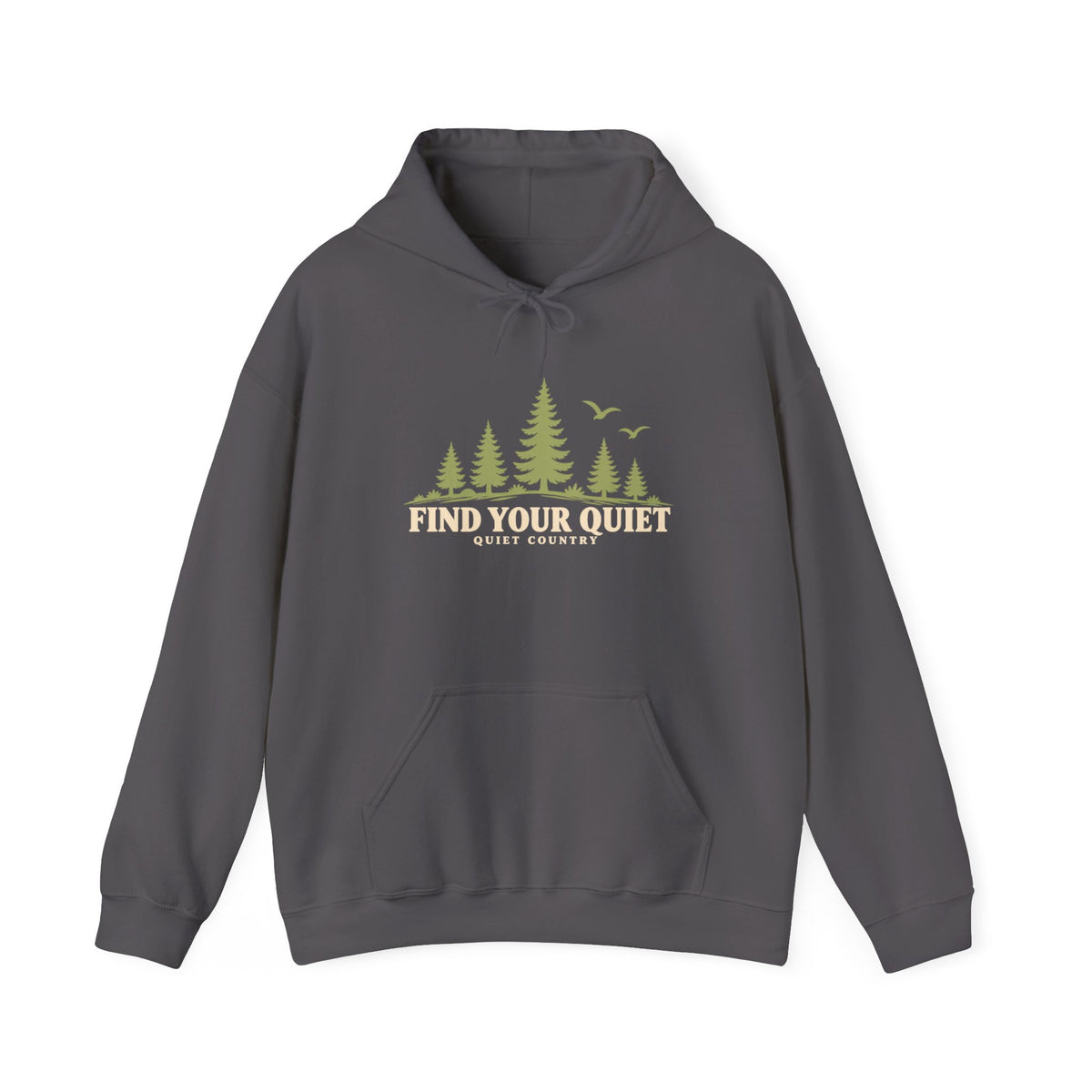 Find Your Quiet Hoodie – Outdoor Nature Pullover with Trees & Birds