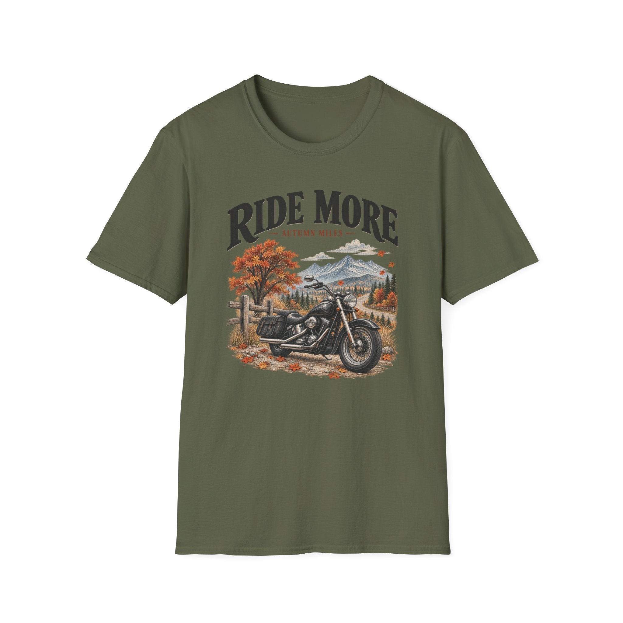 Ride More Motorcycle T‑Shirt — Autumn Miles Scenic Biker Tee
