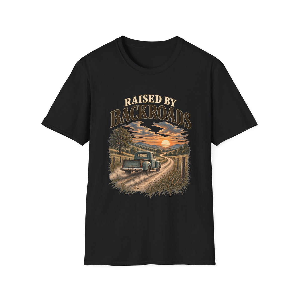 Raised by Backroads T-Shirt — Retro Truck Country Graphic Tee