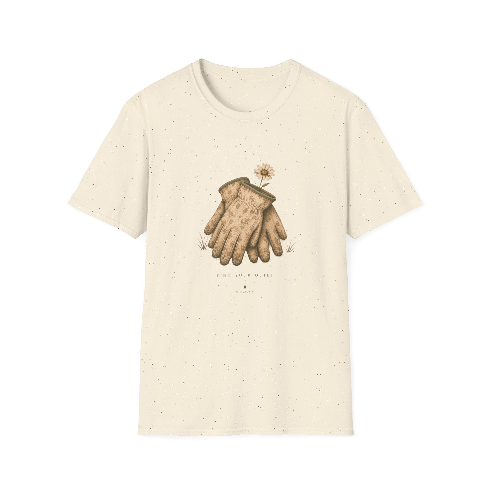 Gardening Gloves T-Shirt — Vintage Glove & Daisy Graphic