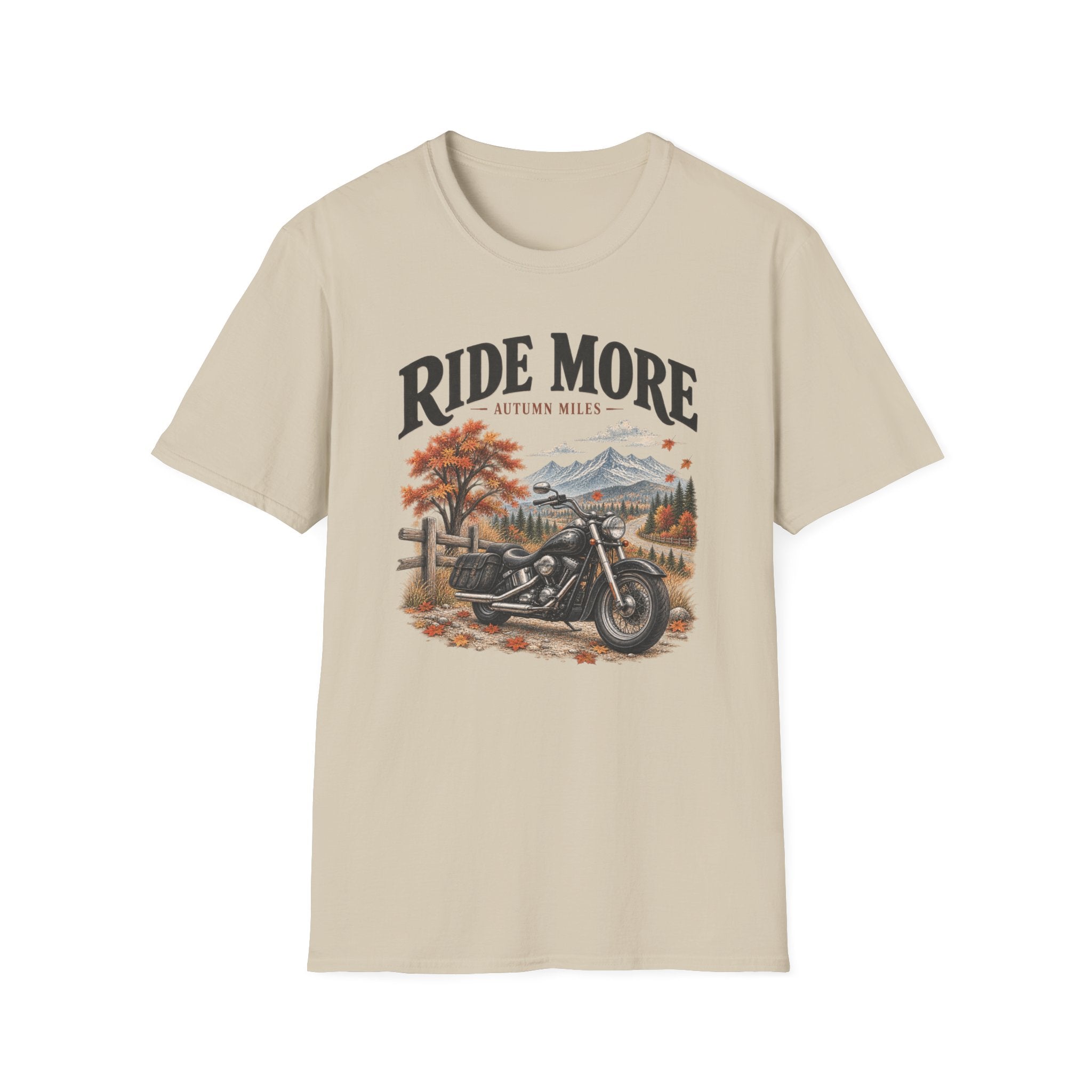 Ride More Motorcycle T‑Shirt — Autumn Miles Scenic Biker Tee