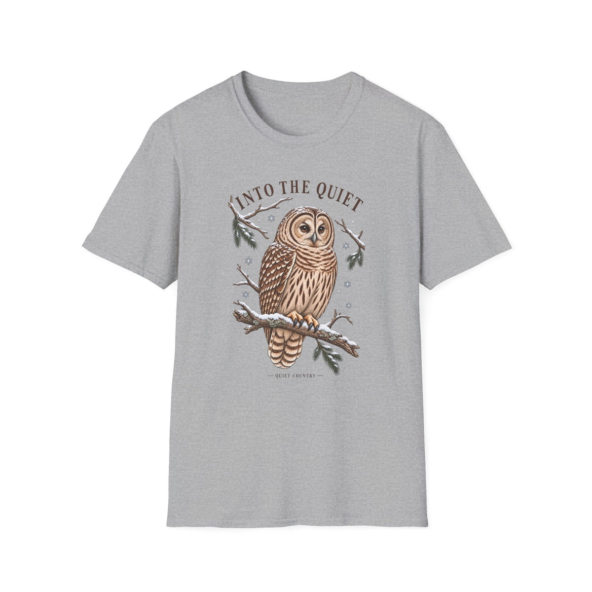Into the Quiet Owl T-Shirt — Woodland Nature Graphic Tee