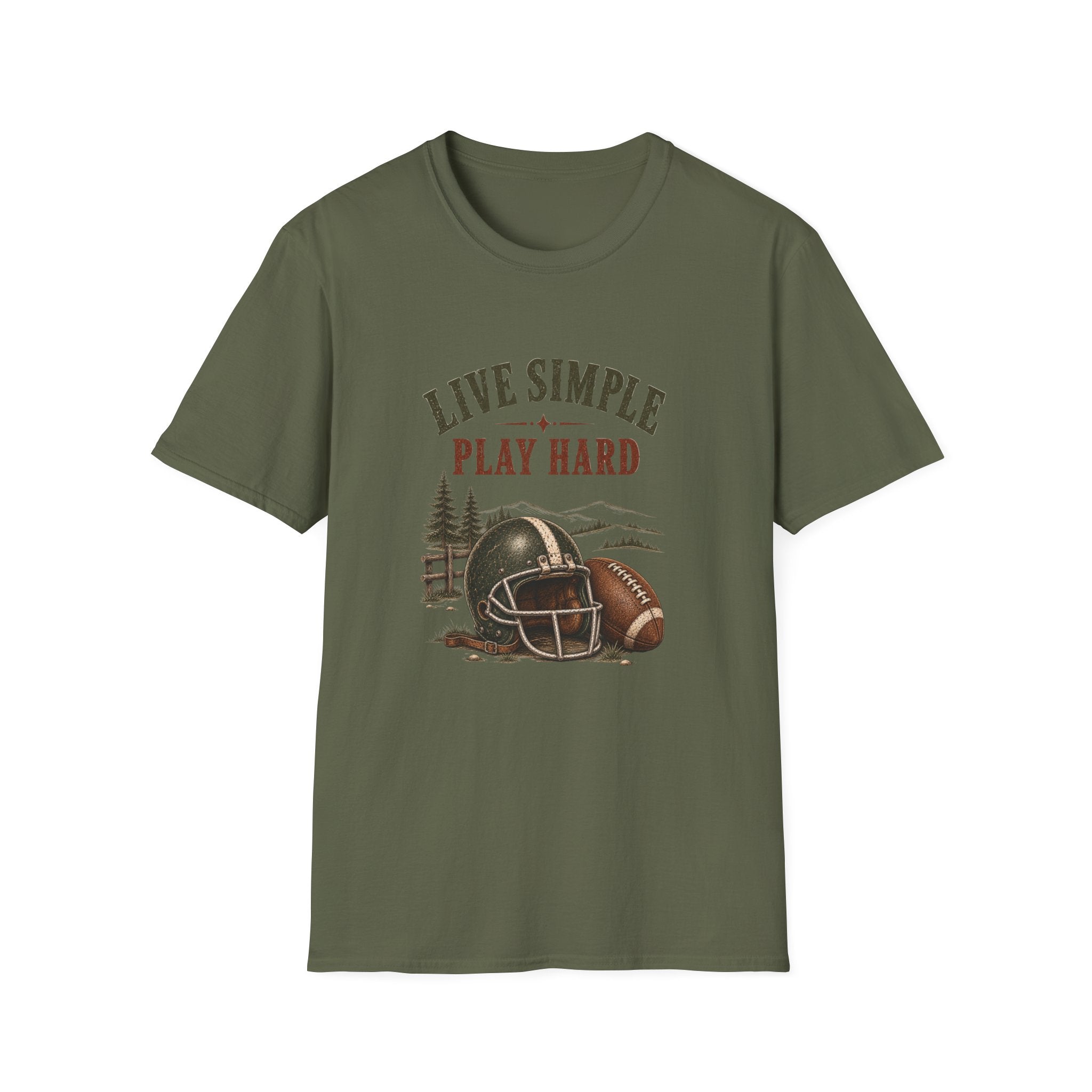 Live Simple Play Hard T-Shirt — Outdoor Camping Vintage Graphic Tee