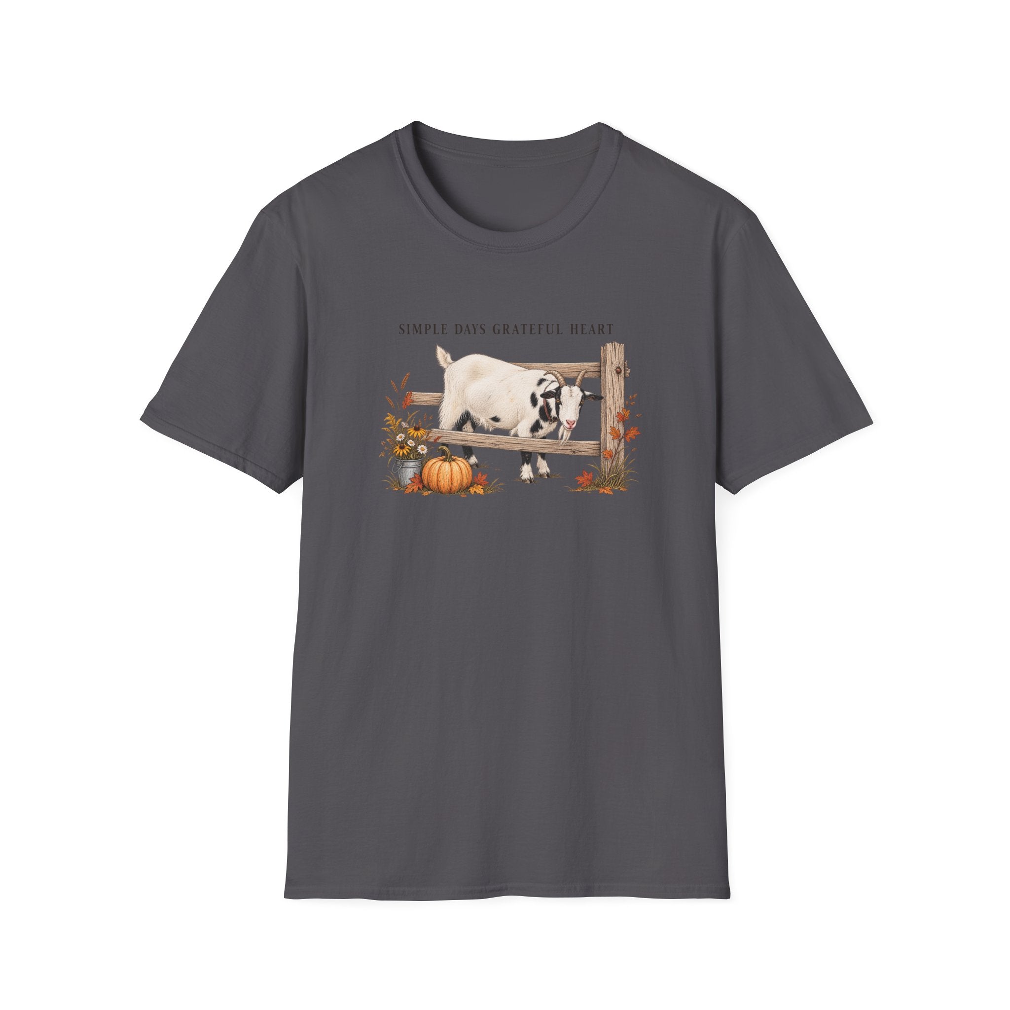 Goat Farm “Simple Days Grateful Heart” T-Shirt — Cozy Farmhouse Fall Tee