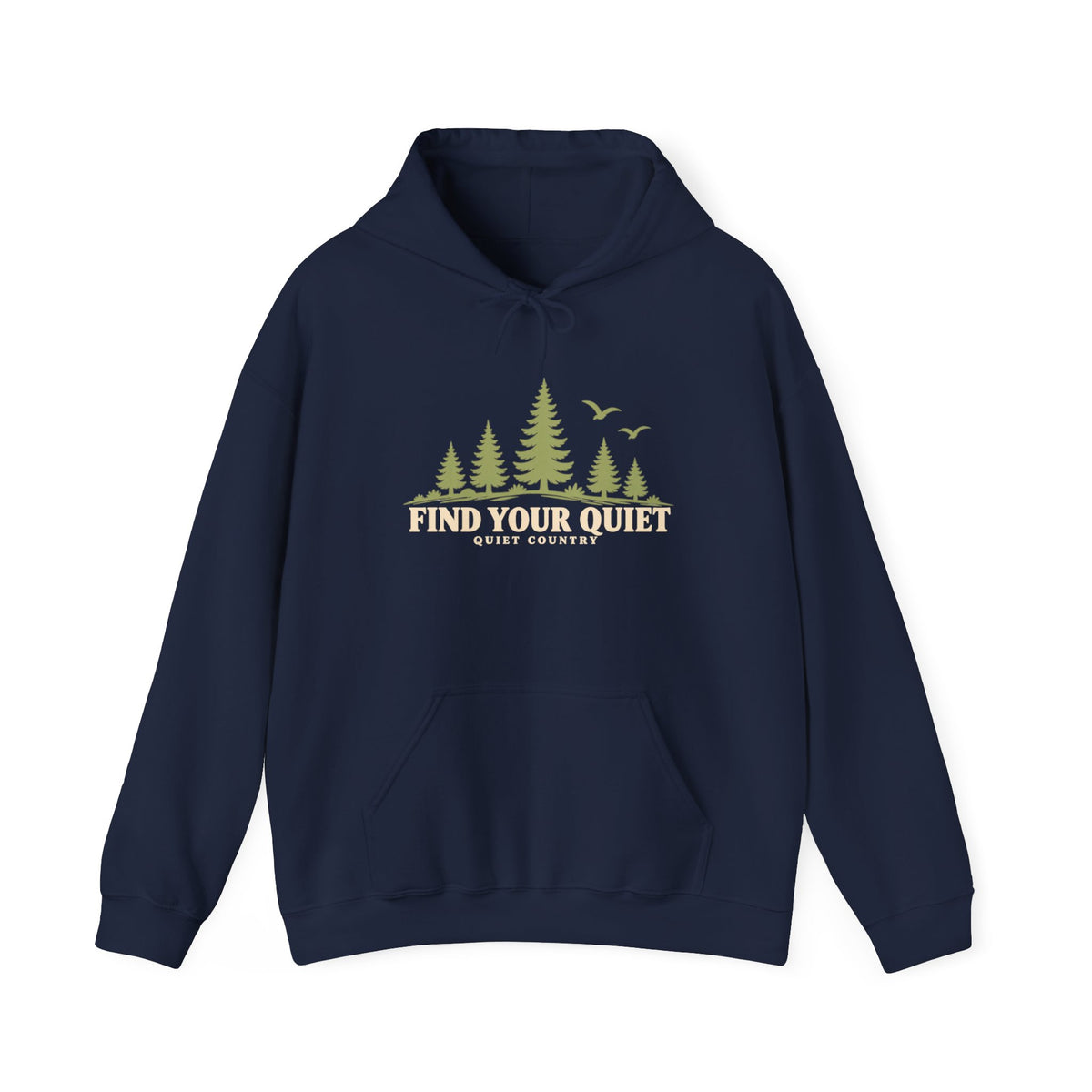 Find Your Quiet Hoodie – Outdoor Nature Pullover with Trees & Birds