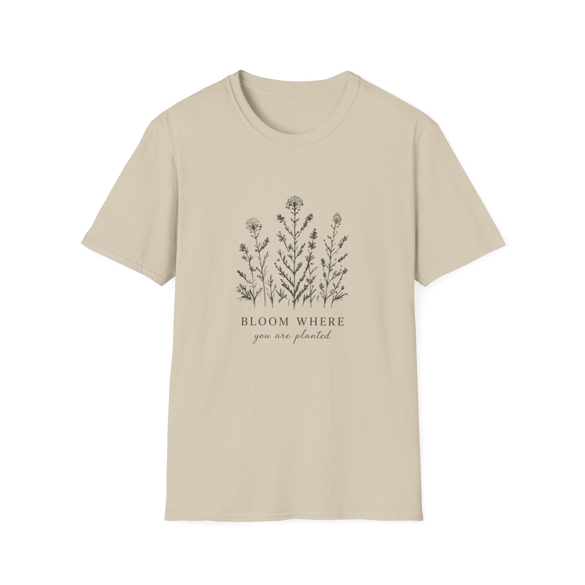 Floral Tee — 'Bloom Where Planted' Minimal Wildflower T-Shirt
