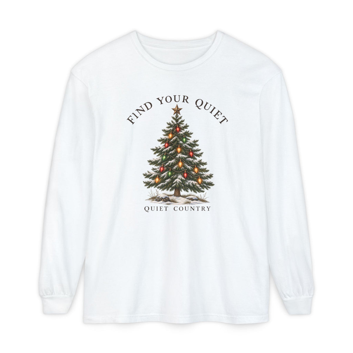 Find Your Quiet Christmas Tree Long Sleeve Tee