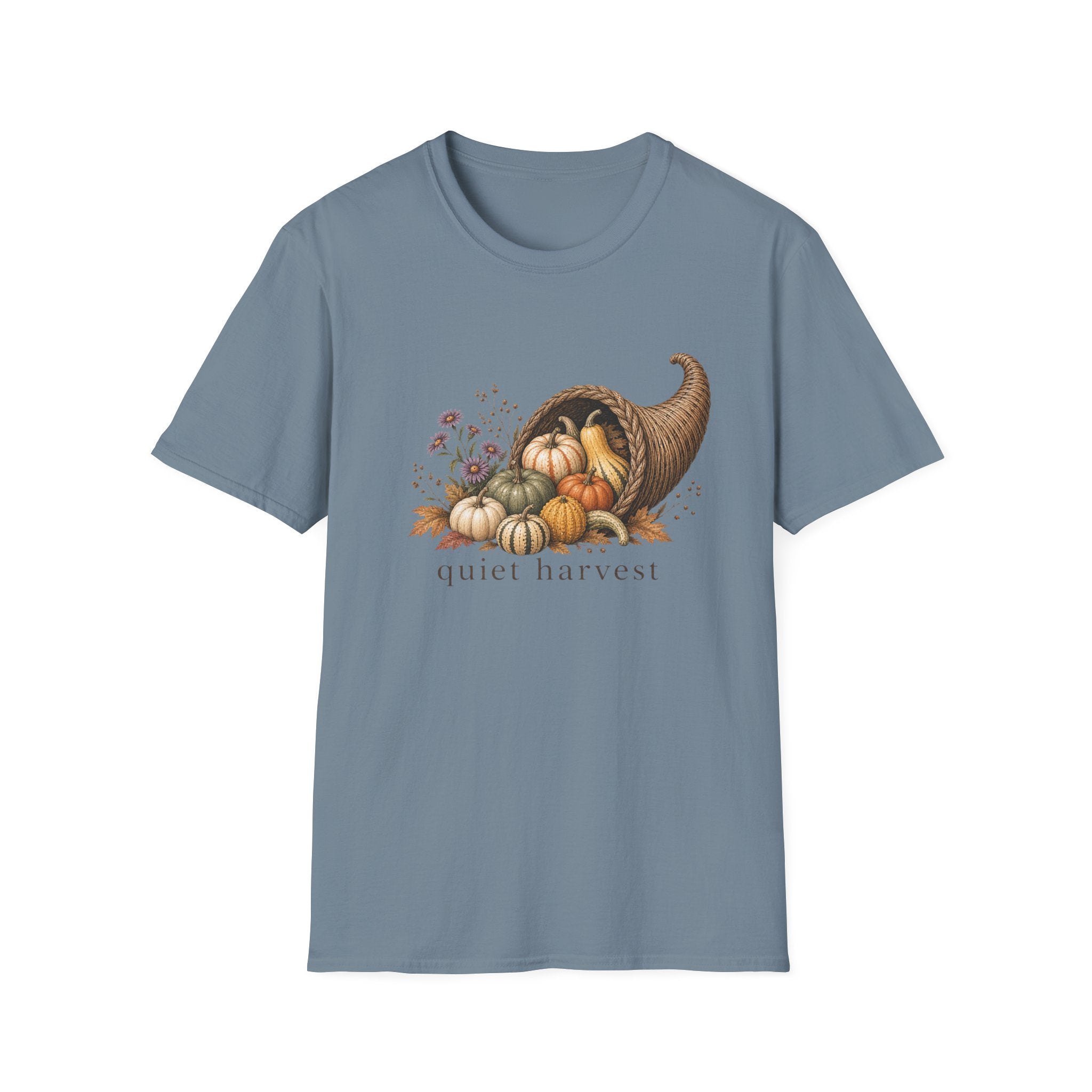 Cornucopia Fall T-Shirt — 'Quiet Harvest' Autumn Pumpkin Tee