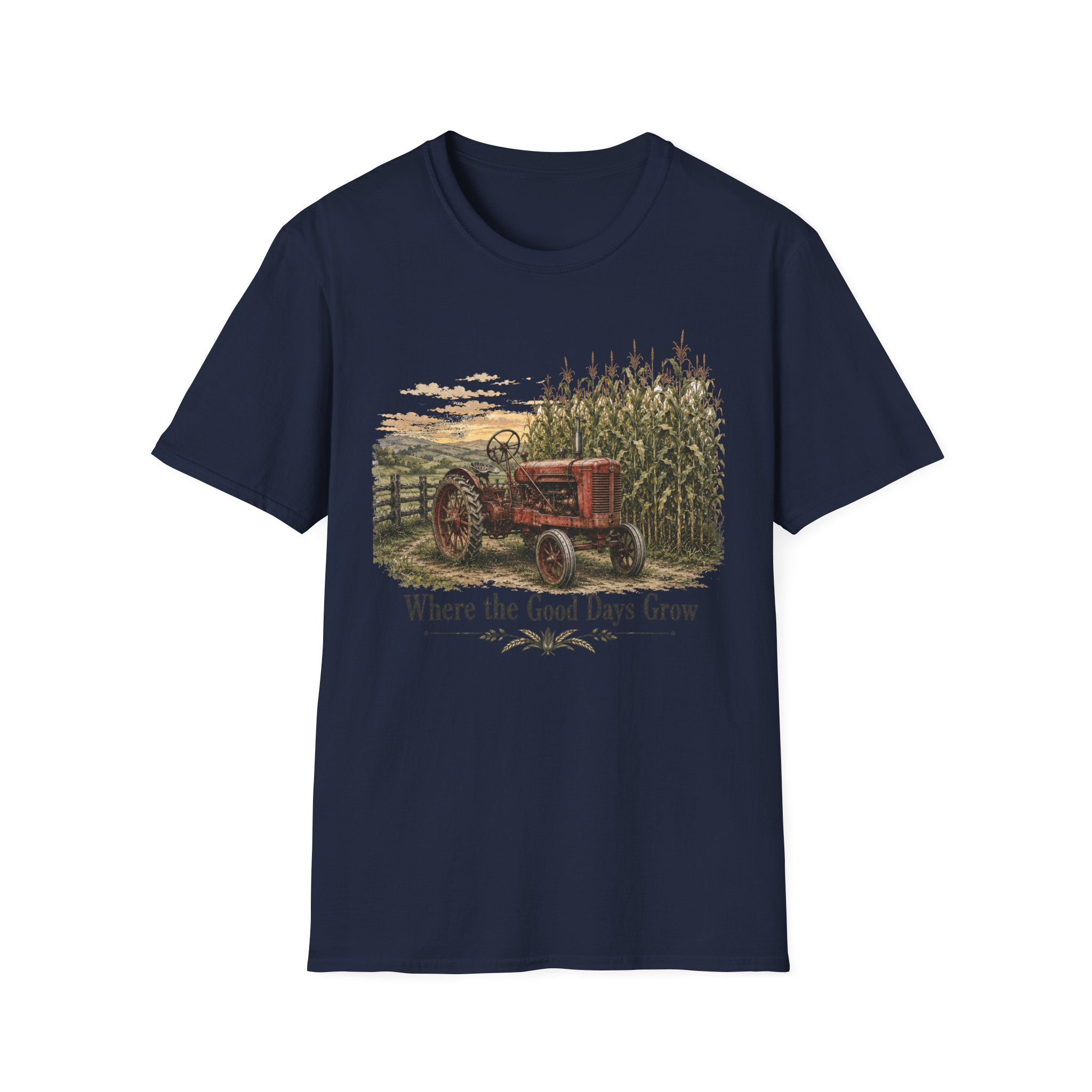 Farm Life T‑Shirt — 'Where the Good Days Grow' Vintage Tractor Tee