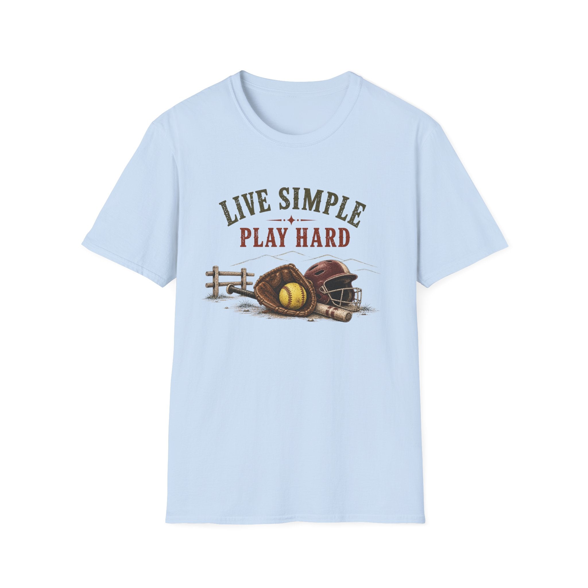 Live Simple Play Hard Softball T-Shirt — Softball Tee